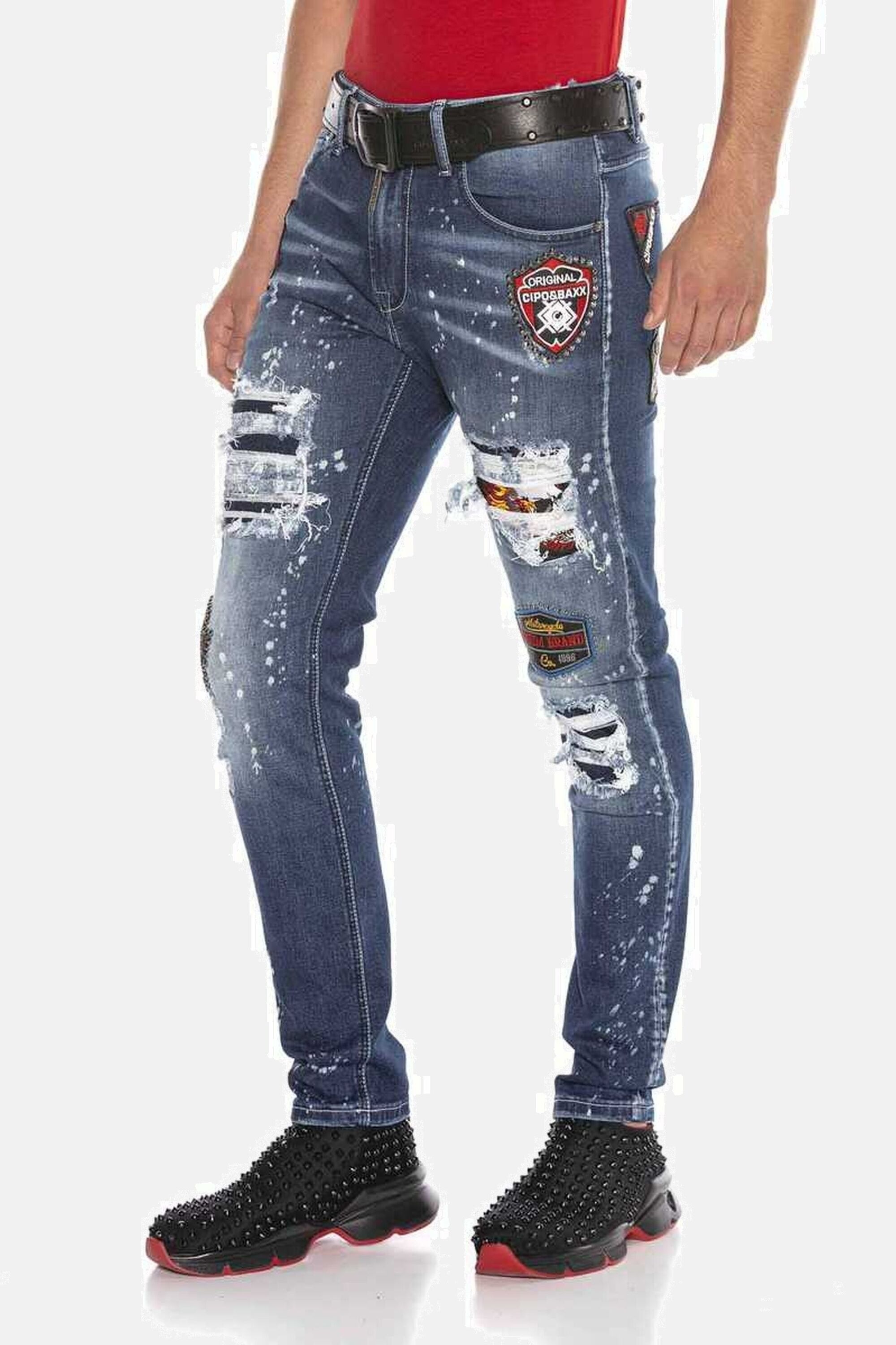 Cipo & Baxx Straight-Jeans »DENIM«, bequeme Jeans im angesagten Patchwork-Style, CD643