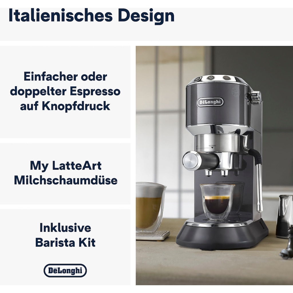 De'Longhi Siebträgermaschine »Dedica Arte EC885.GY«