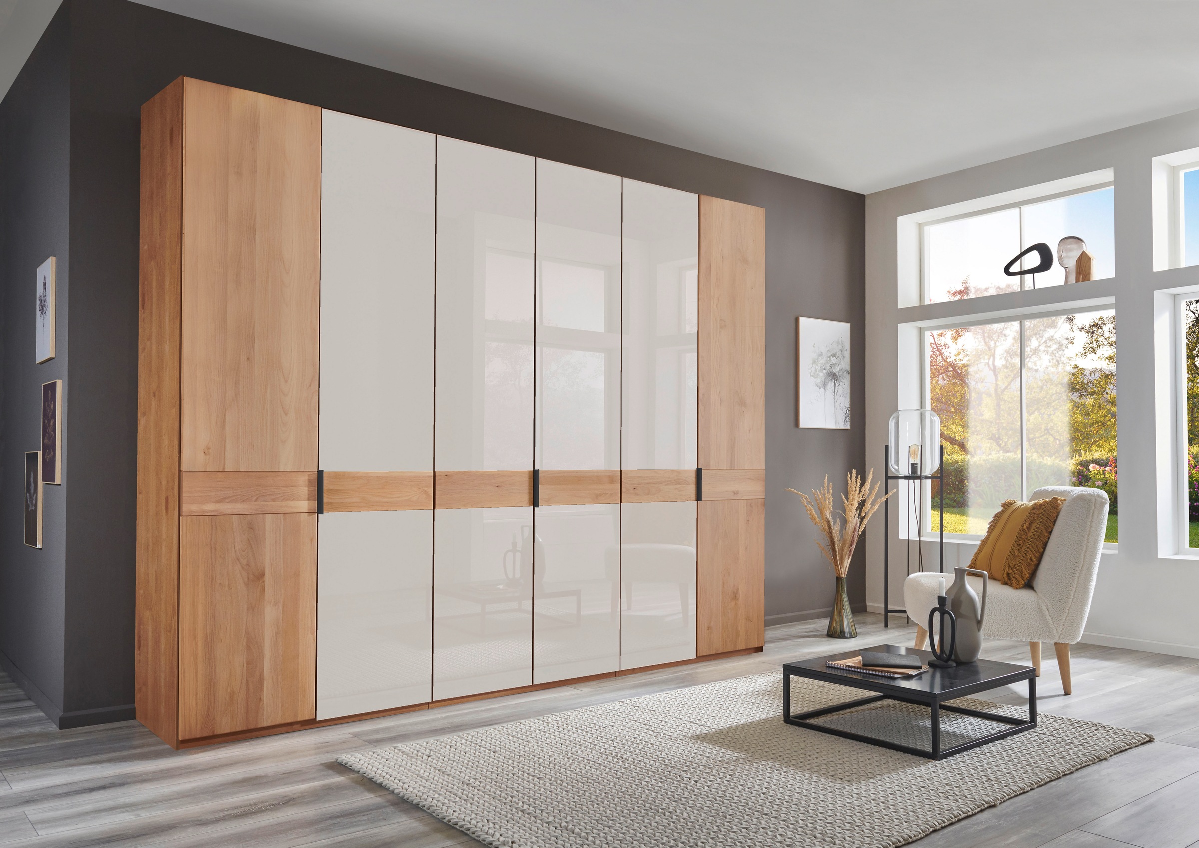 WIEMANN Drehtürenschrank "Cardiff, Massivholztüren in Kombination mit Glas- günstig online kaufen