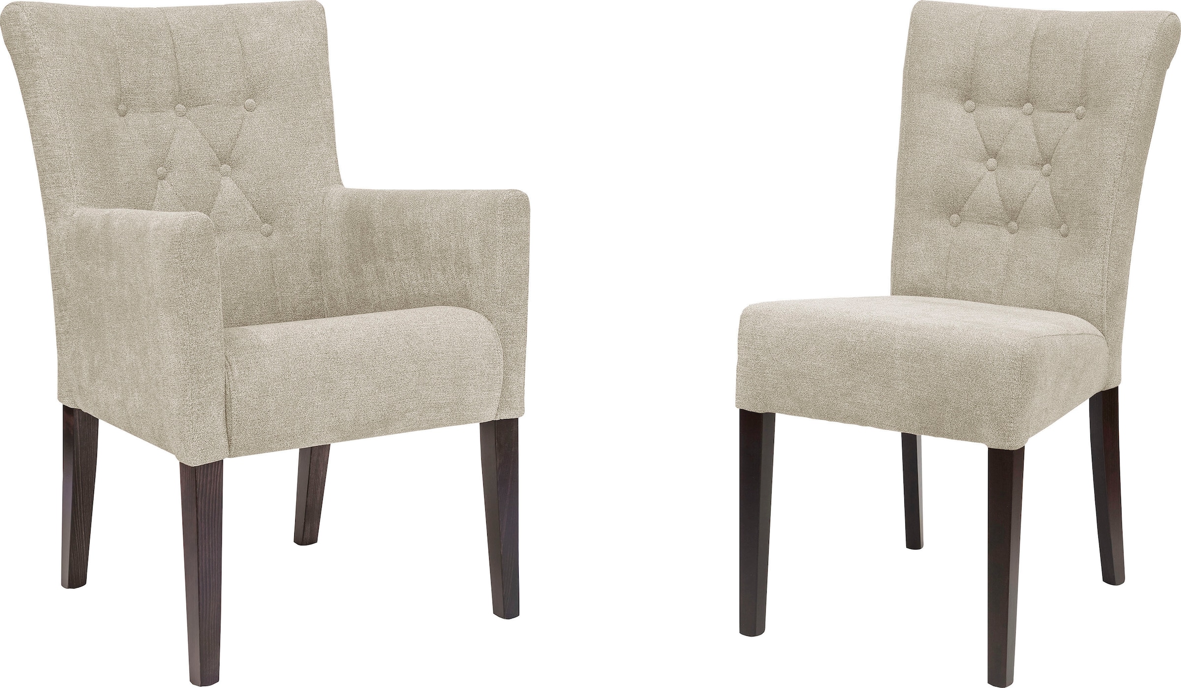 Home affaire Esszimmerstuhl »Queen BESTSELLER«, (Set), 2 St., Feinstruktur, Polsterstuhl mit Knopfheftung, 2er, 4er oder 6er Set