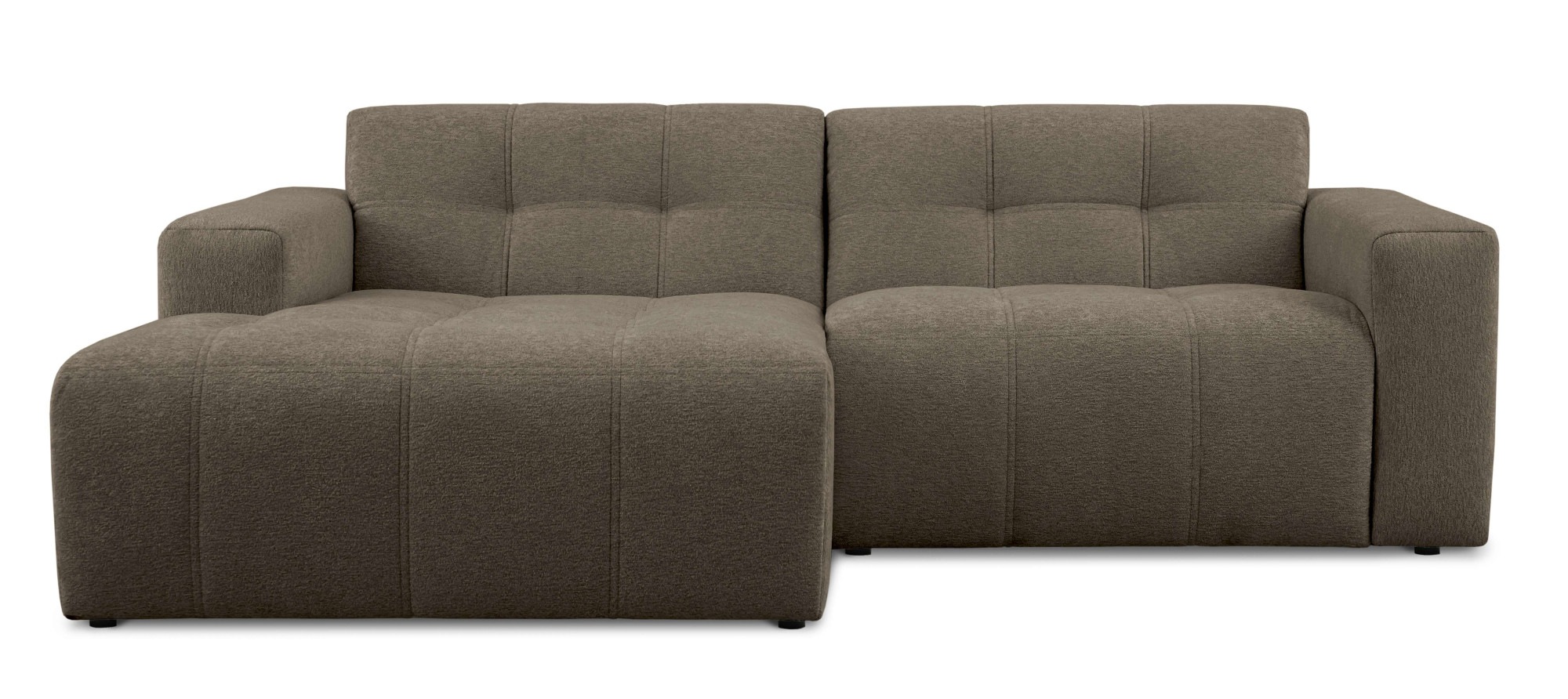 INOSIGN Ecksofa "Tapley" Breite 221 cm,Boucle, Struktur fein, mit Knopfstep günstig online kaufen