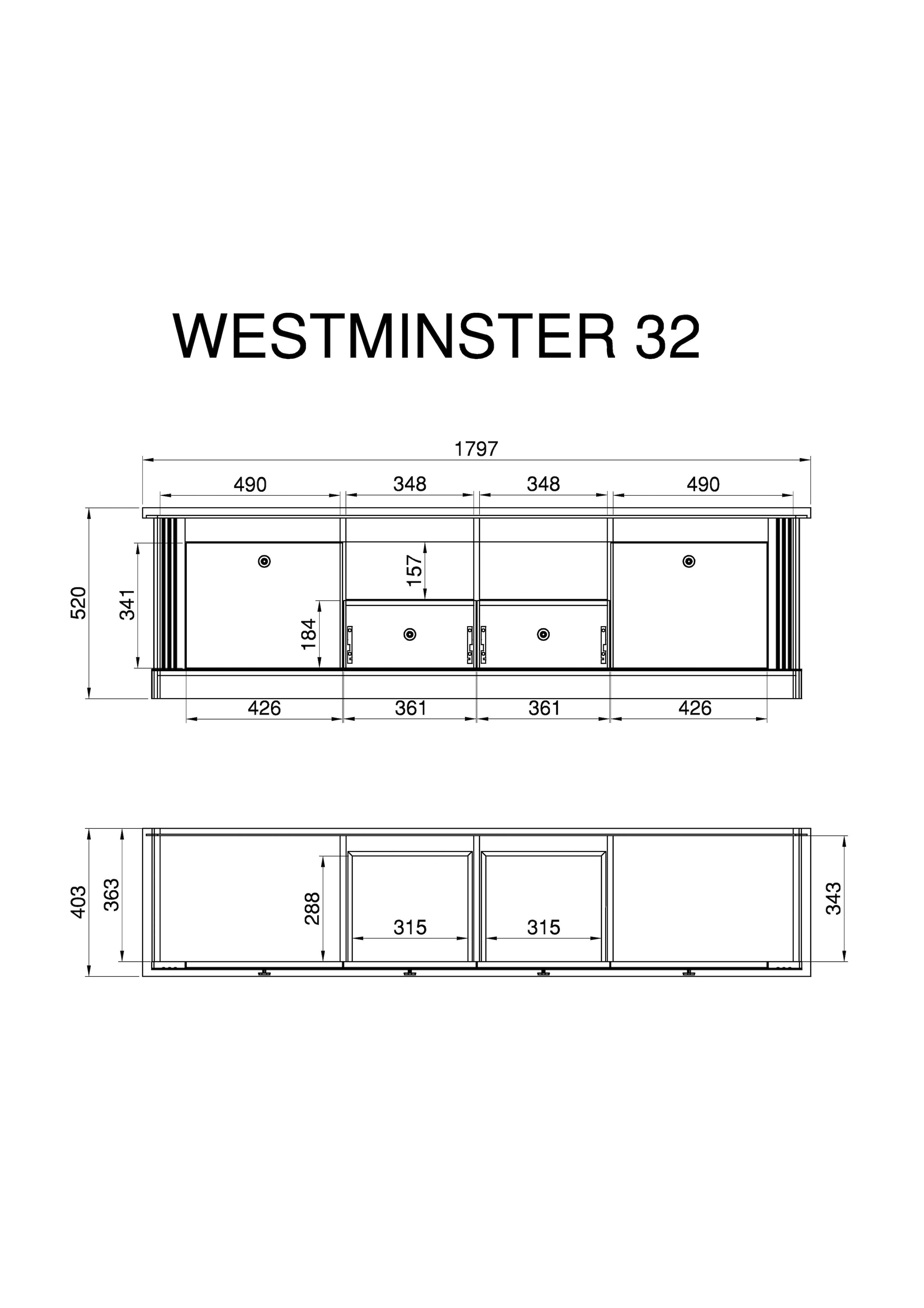 Home affaire Wohnwand »Westminster«, (Set, 3 St.), im romantischen landhausstil