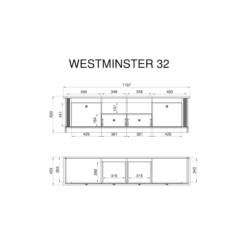 Home affaire Wohnwand »Westminster«, (Set, 3 St.), im romantischen landhausstil