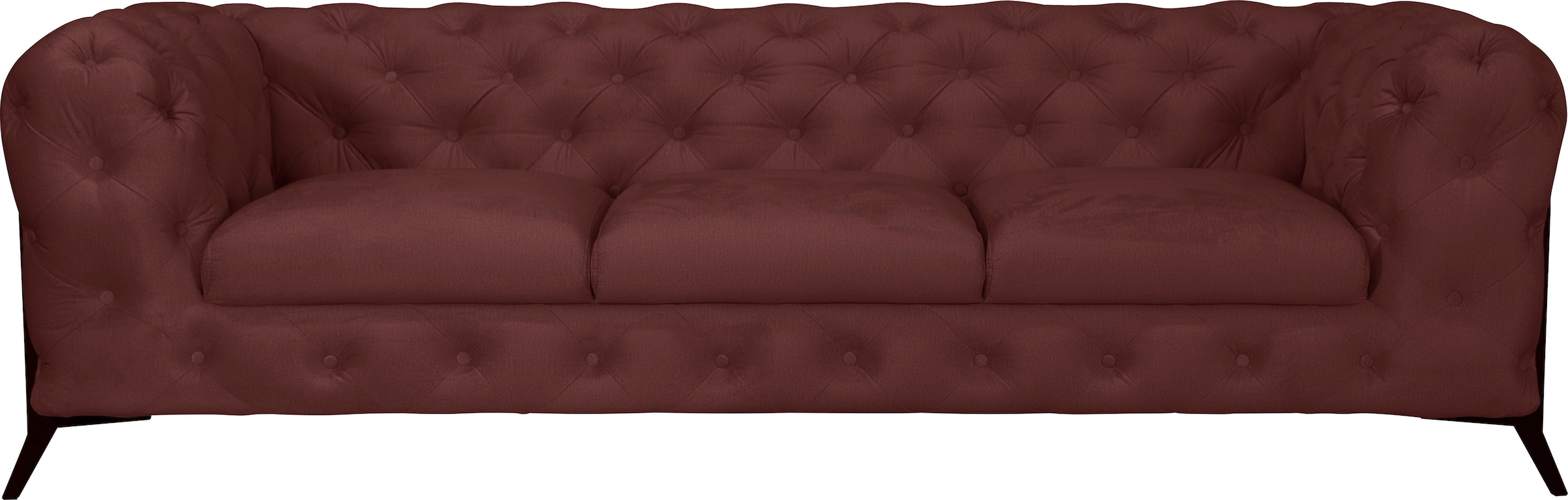 Leonique Chesterfield-Sofa "Amaury", aufwändige Knopfheftung, moderne Chesterfield Optik, Fußfarbe wählbar