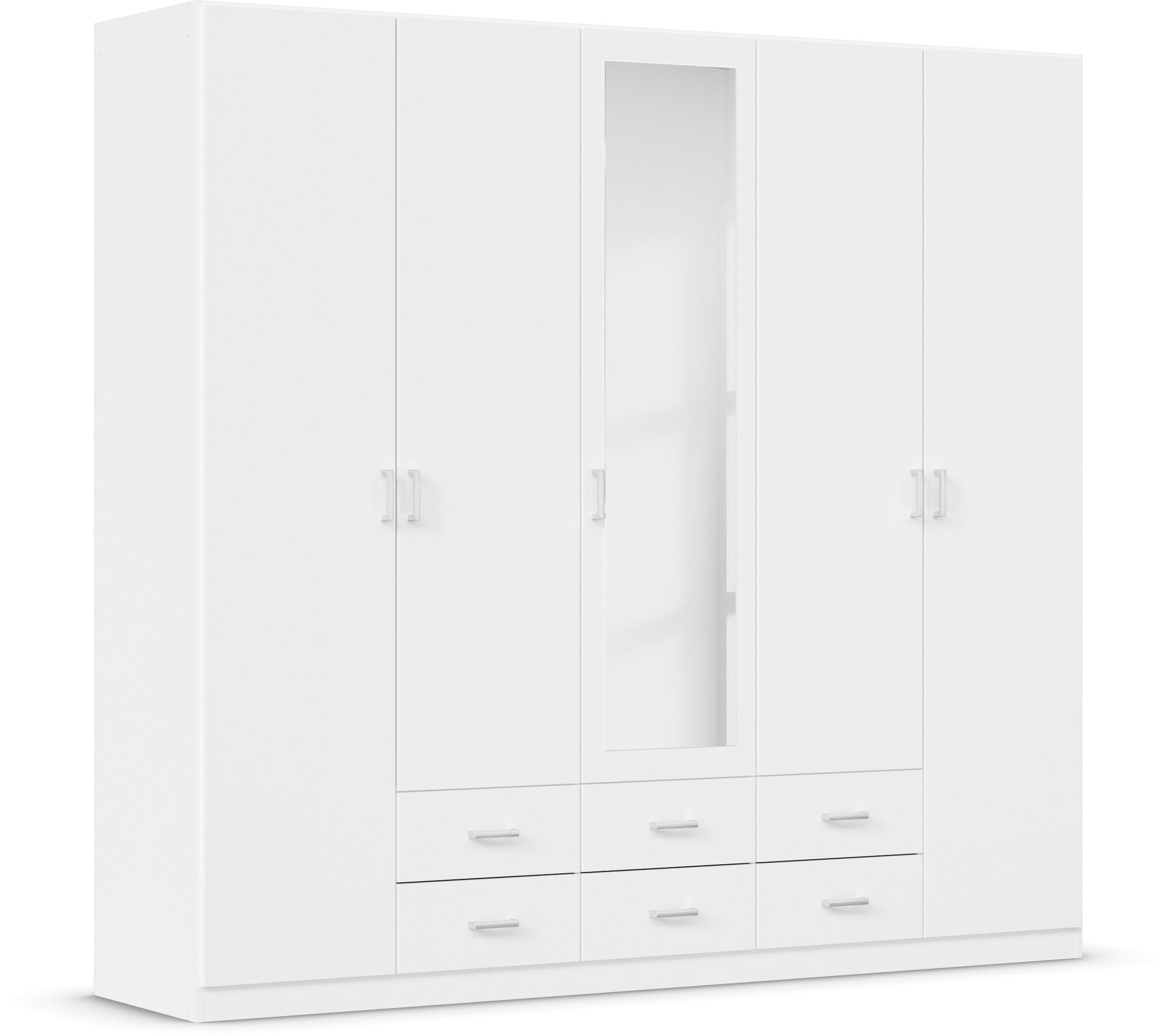 rauch Kleiderschrank "Schrank Garderobe Ankleide GAMMA Breiten 91/136/181/226/271/315/360 cm" in 3 Ausstattungen BASIC/CLASSIC/PREMIUM (inkl. SOFT-CLOSE-Funktion), verschiedene Griff-Varianten, mit Spiegel TOPSELLER MADE IN GERMANY