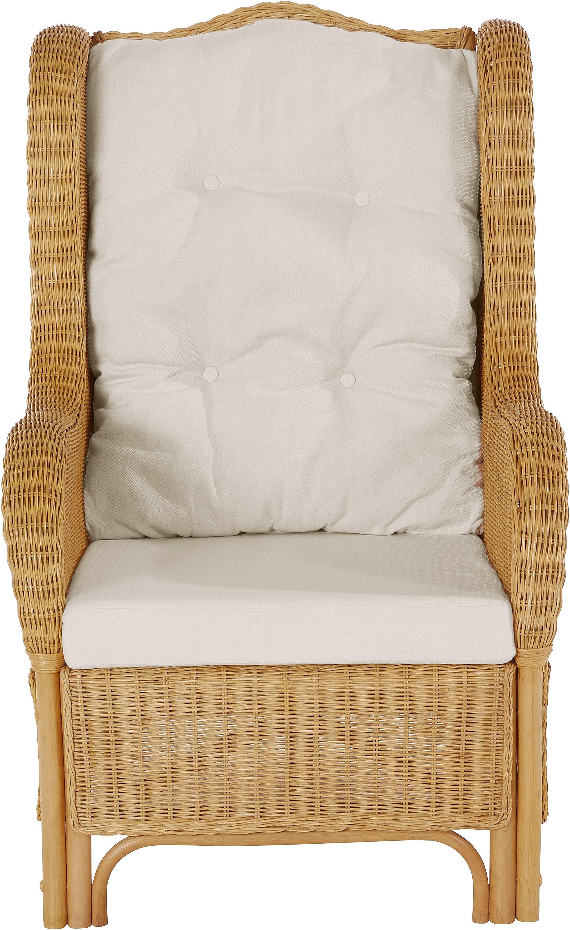 Home affaire Rattanstuhl »Frieda«, (Set), 2 St., mit Sitzhocker, inkl. Kissenauflagen