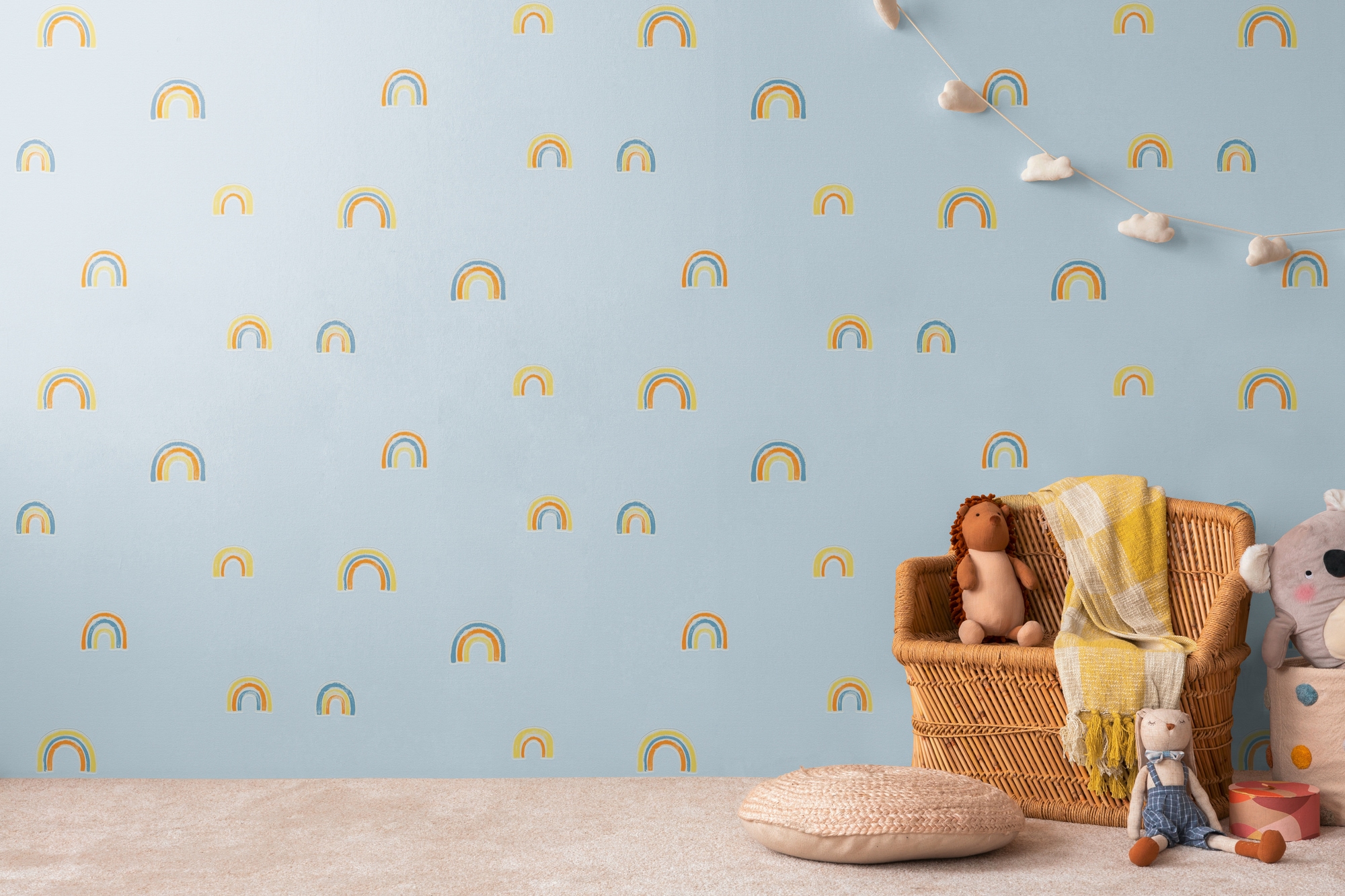 living walls Vliestapete »Kids Studio Regenbogen – Vliestapete für Kinder« Motiv | grafisch | leicht glänzend glatt Handgezeichnete Regenbögen in freundlichen Pastellfarben