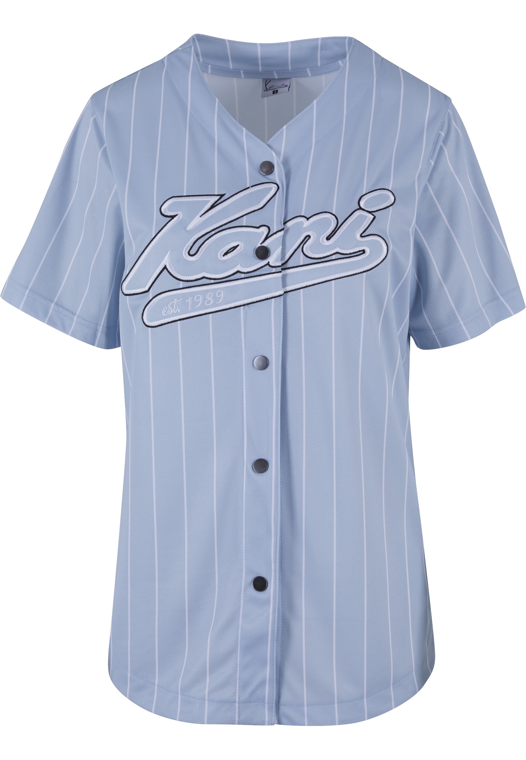 Karl Kani Langarmhemd "Karl Kani Damen KW233-035-2 KK Varsity Pinstripe Baseball Shirt" 1 Stk.