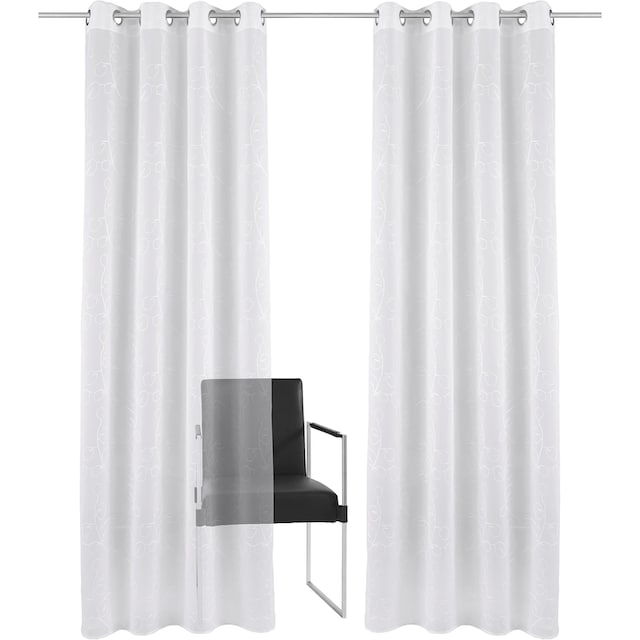 Home affaire Gardine »Adele«, (1 St.), transparent, mit floraler Stickerei,  Voile bestellen | BAUR