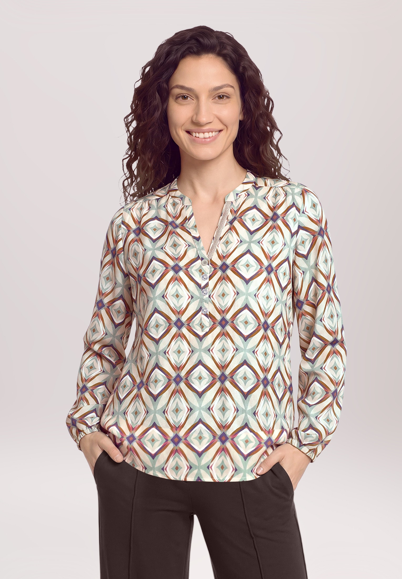 Cartoon Schlupfbluse »Damen mit Muster«