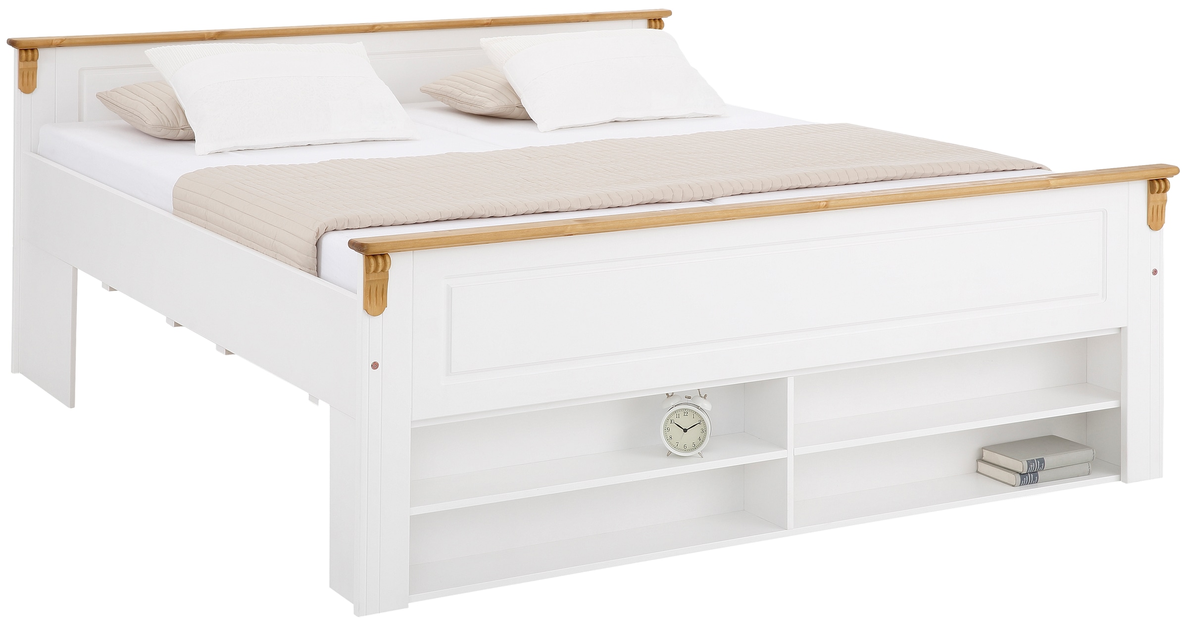 OTTO home Massivholzbett "Tessin, Stauraumbett, Landhausstil, Schubladen op günstig online kaufen