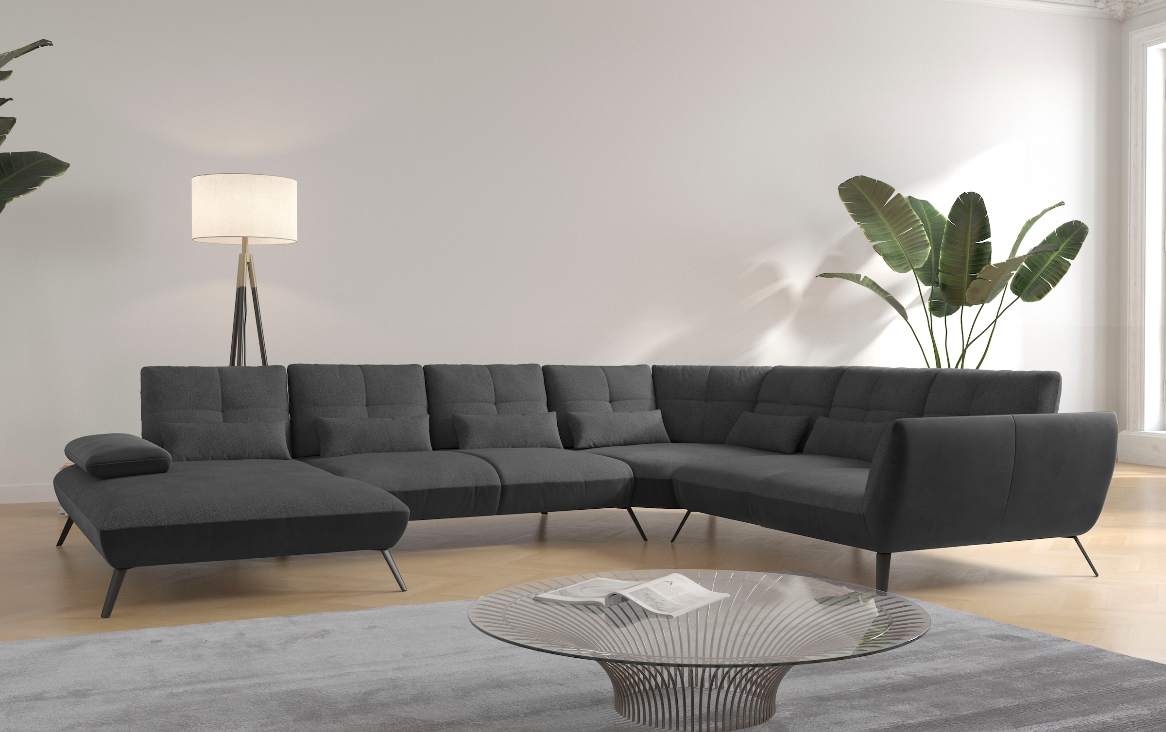 OTTO home Wohnlandschaft "Mikado U-Form" inkl. Sitztiefenverstellung und Armteilverstellung