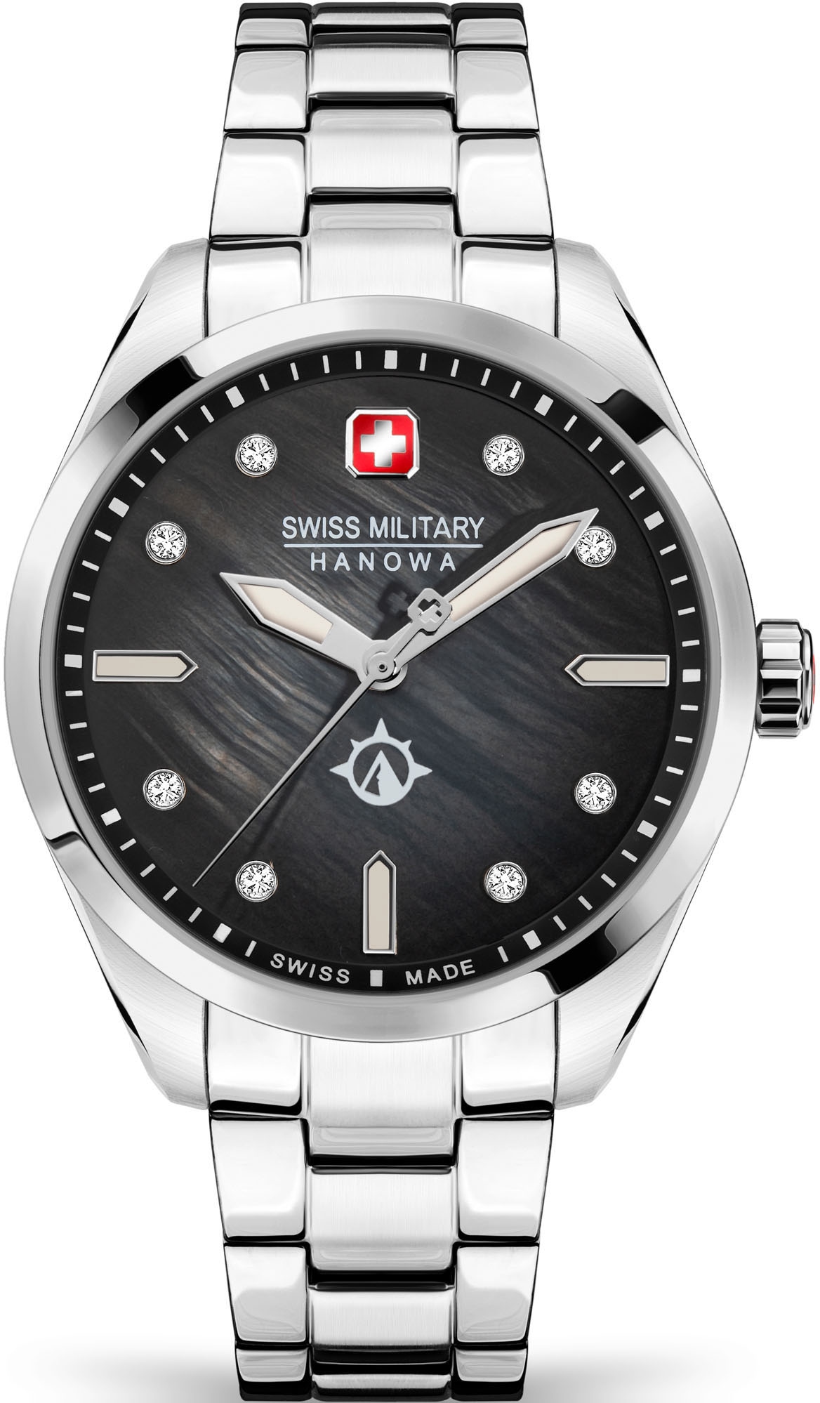 Swiss »MOUNTAIN Schweizer Uhr | Black Friday SMWLG2100803« Hanowa CRYSTAL, BAUR Military
