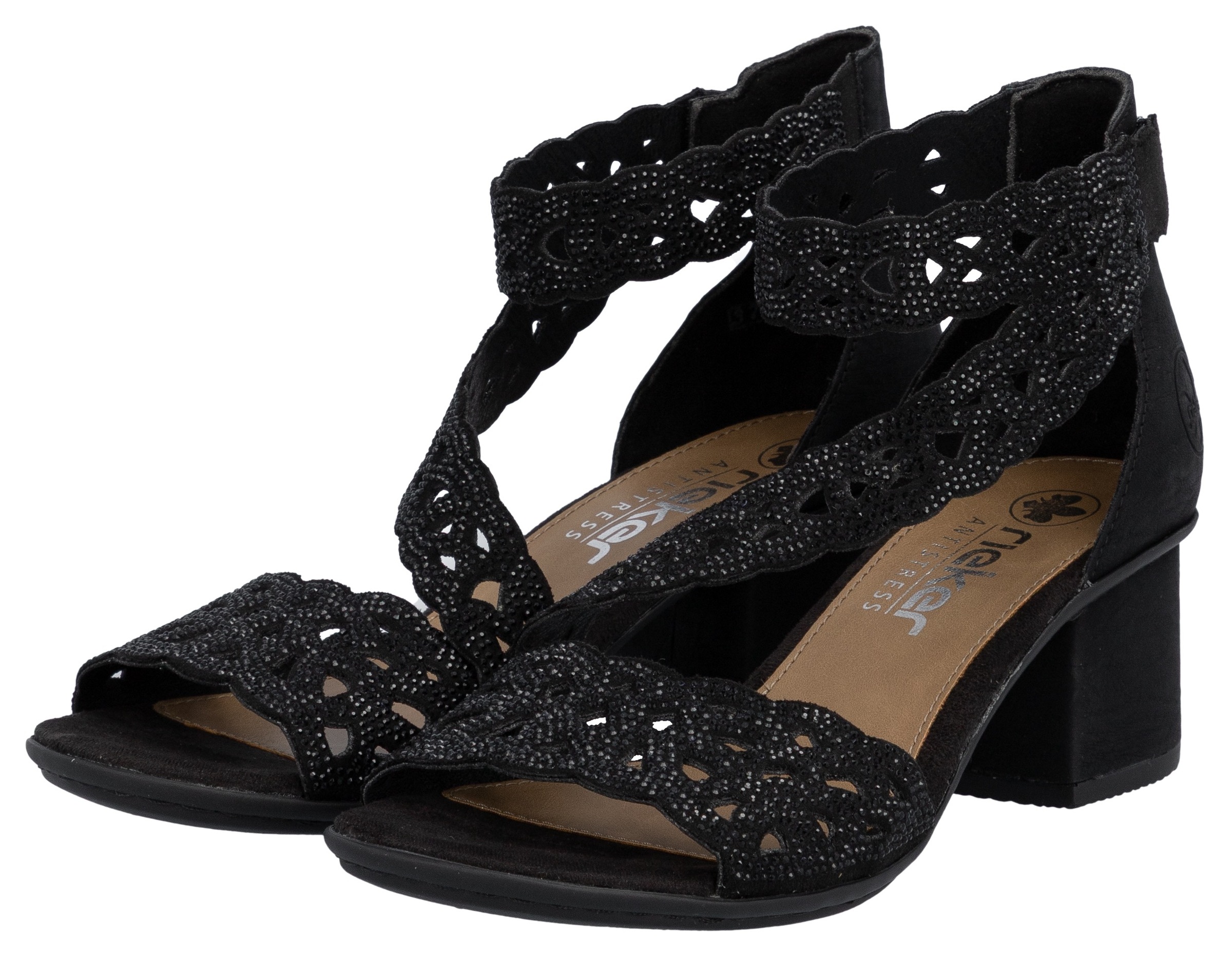 Thumbnail - Rieker Sandalette Festtagsschuh, Blockabsatz, mit praktischem Klettverschluss