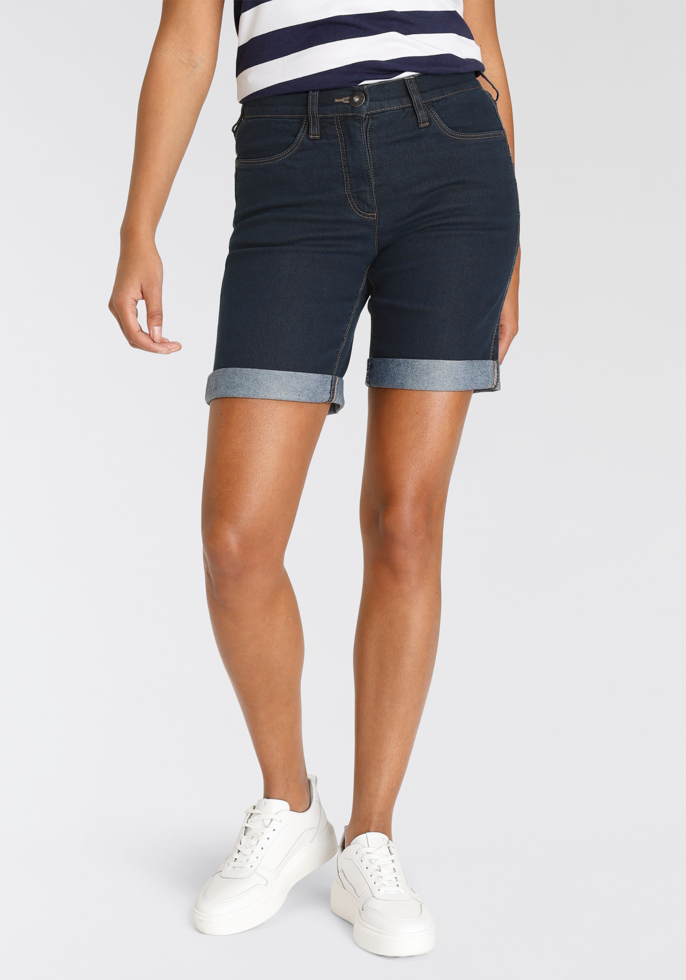 Arizona Jeansbermudas, weite Passform, kurze Beinform, hohe Leibhöhe günstig online kaufen