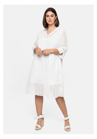Sheego Sommerkleid »Spitzenkleid«, mit Lochmuster und blickdichtem Unterkleid kaufen