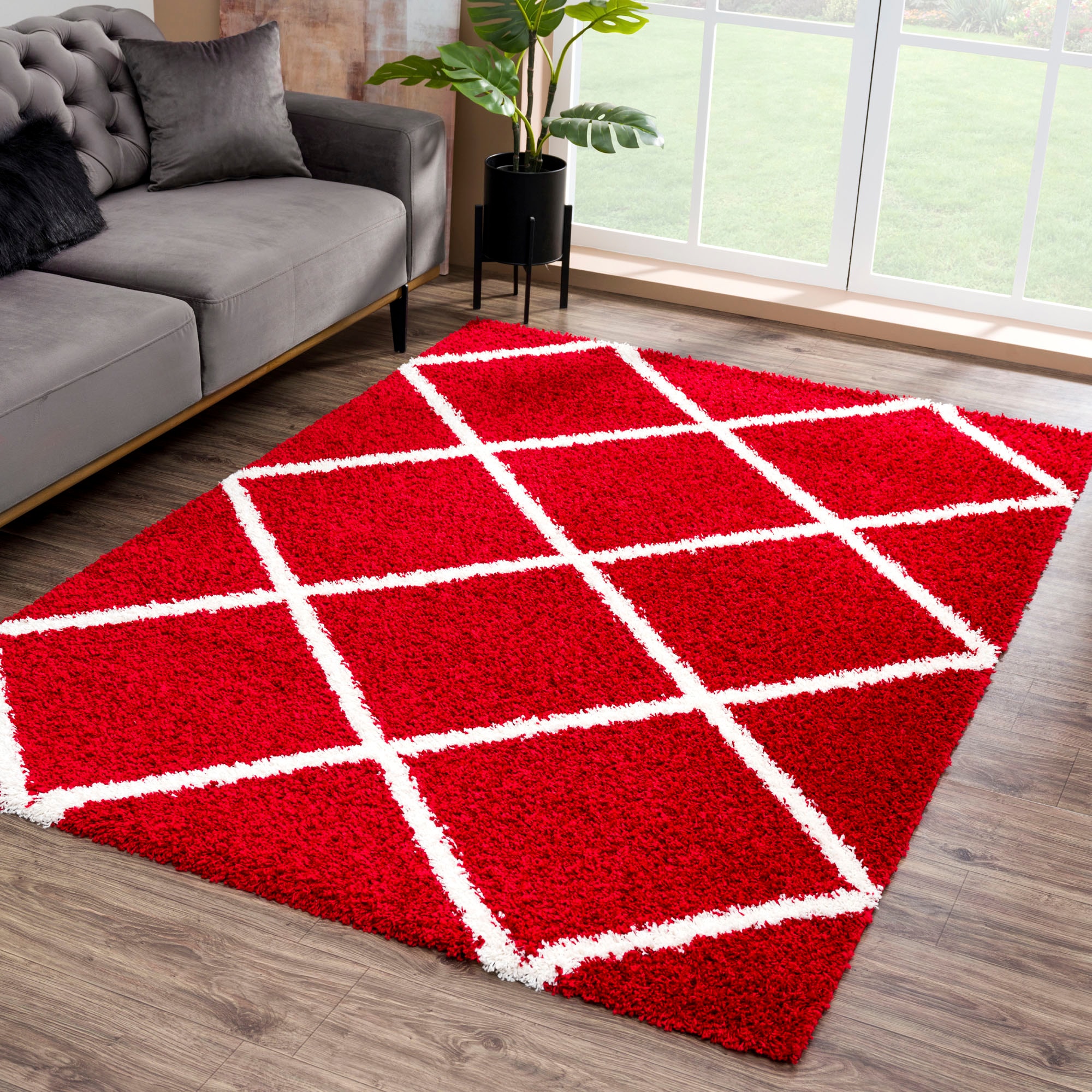 Sanat Hochflor-Teppich »Madrid«, rechteckig, 30 mm Höhe, Wohnzimmer, Langflor, Shaggy Teppich