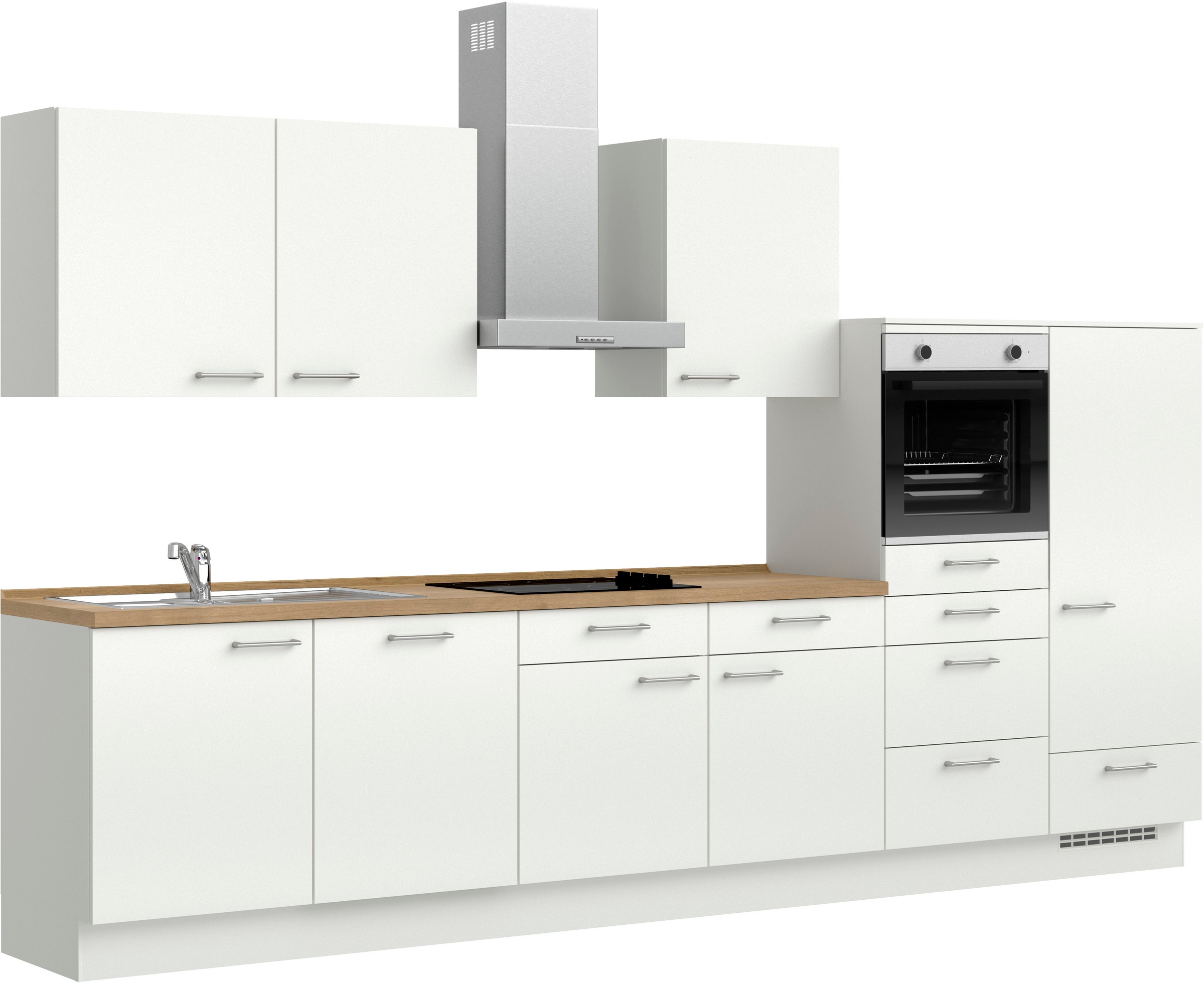 nobilia® Küchenzeile »"Laser I"«, vormontiert, Ausrichtung wählbar, Breite 360 cm, wahlw. mit E-Geräten