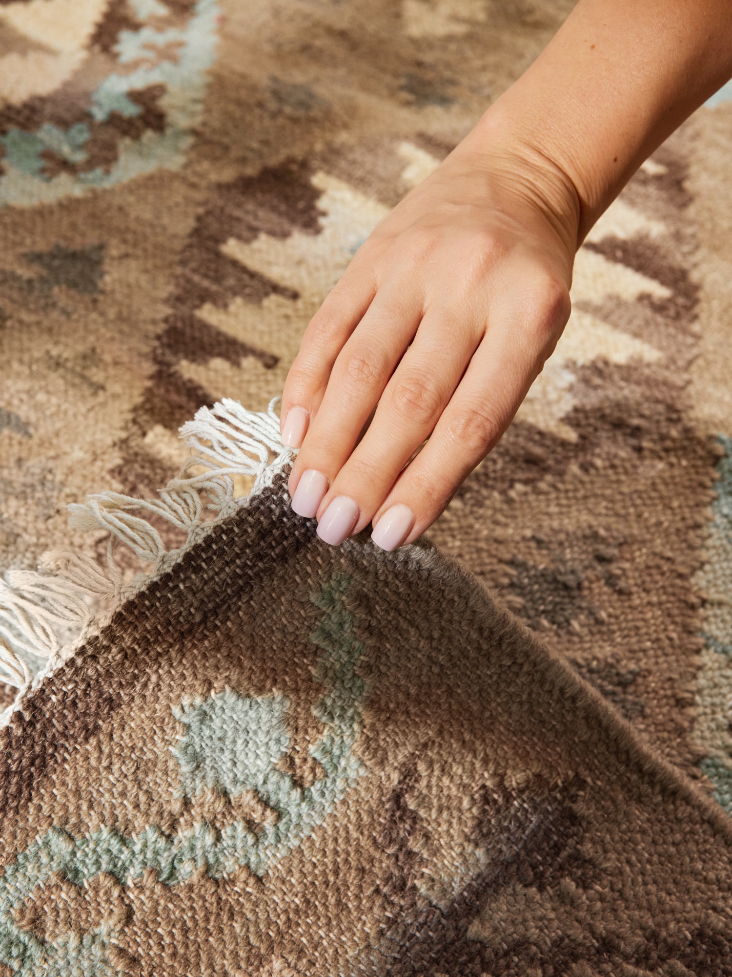 HANSE Home Teppich »Kelim Dune«, rechteckig, 3 mm Höhe, Wolle, Baumwolle, Natur, Handgewebt, orientalisch, Boho, traditionell