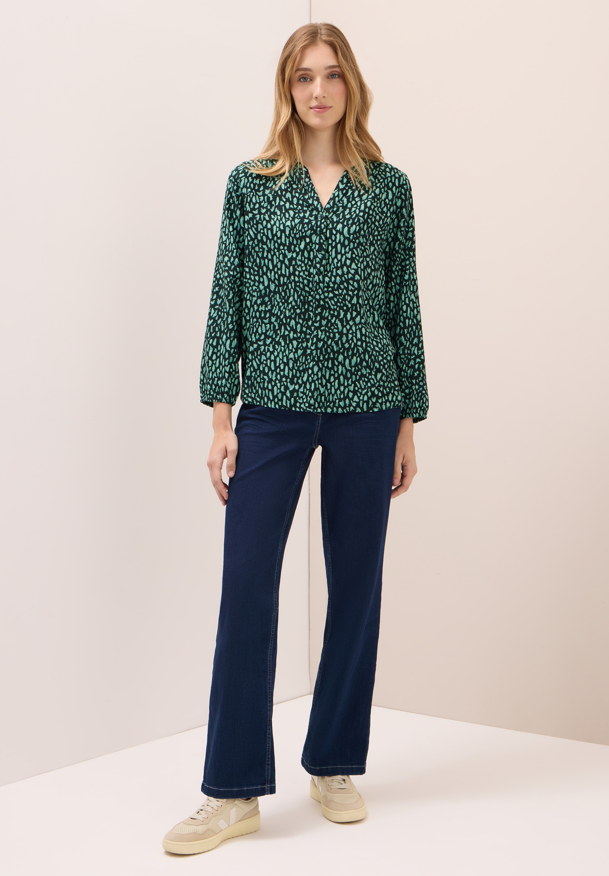 CECIL Damen Shirtbluse, Grün, XL 2
