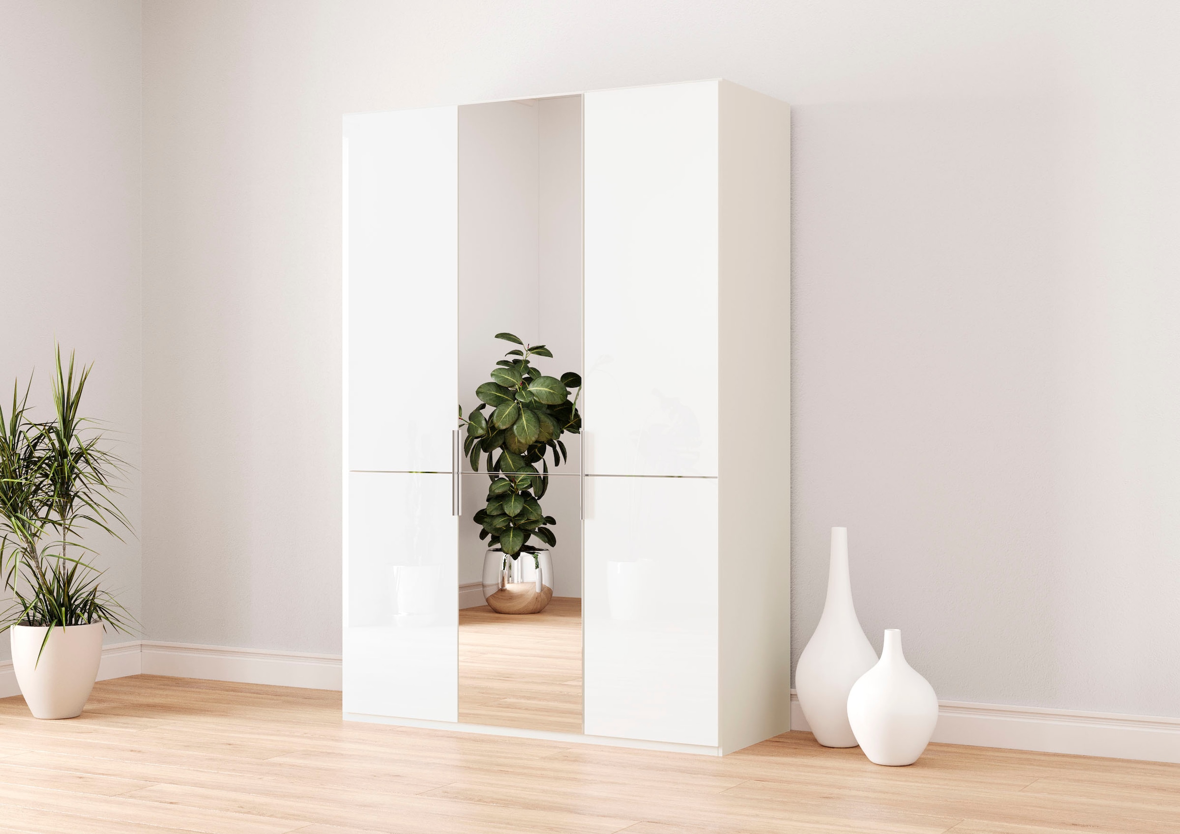 Musterring Kleiderschrank "Imola W" inkl. Einlegeböden und Kleiderstangen, mit Glas- und Spiegeltüren