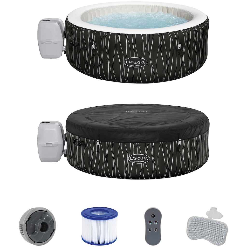 Bestway Whirlpool »LAY-Z-SPA® LED-Hollywood AirJet™«, ØxH: 196x66 cm, für bis zu 6 Personen