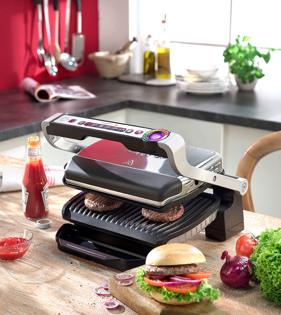 Tefal Kontaktgrill »Optigrill GC705D«, 2000 W, 6 Programme; passt Temperatur  und Grillzyklus ans Grillgut an | BAUR