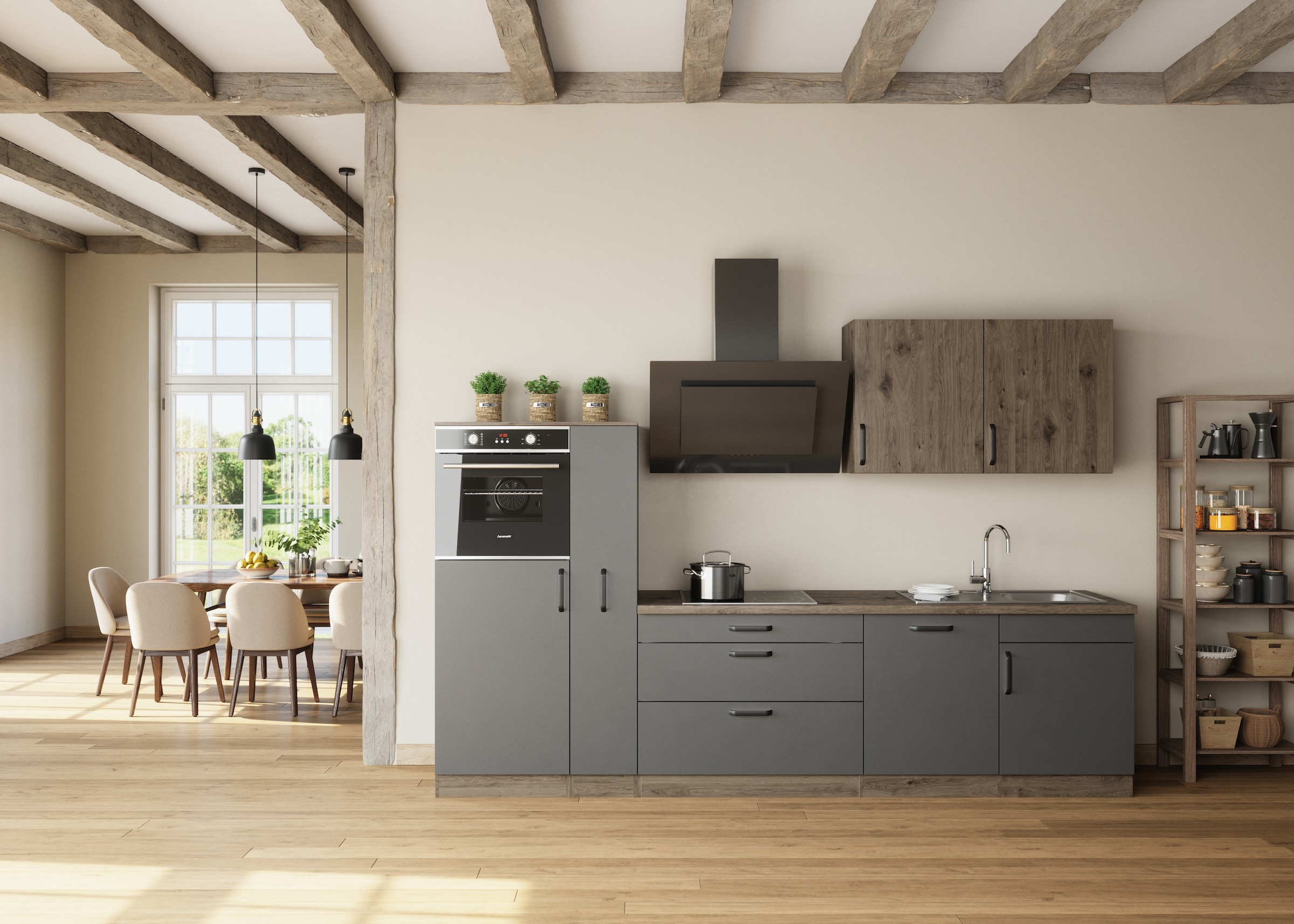 wiho Küchen Küchenzeile »Elba«, wahlweise mit Hanseatic E-Geräten, Breite 310 cm