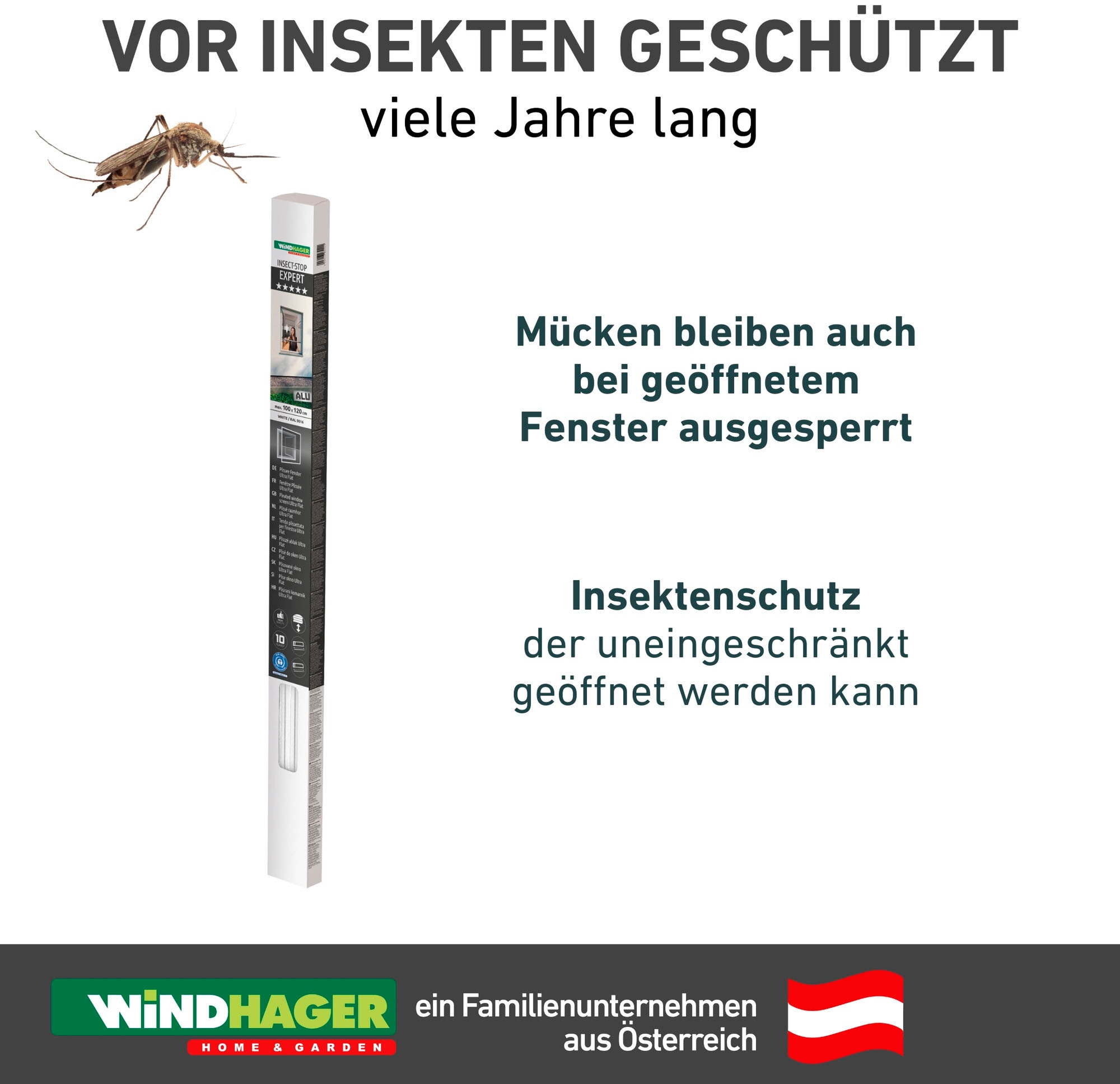 Windhager Insektenschutzplissee »Plisseefenster ULTRA FLAT«, halbtransparent, ohne Bohren, verspannt, Insektenschutz Plissee für Fenster ohne bohren, 130 x 150 cm, weiß