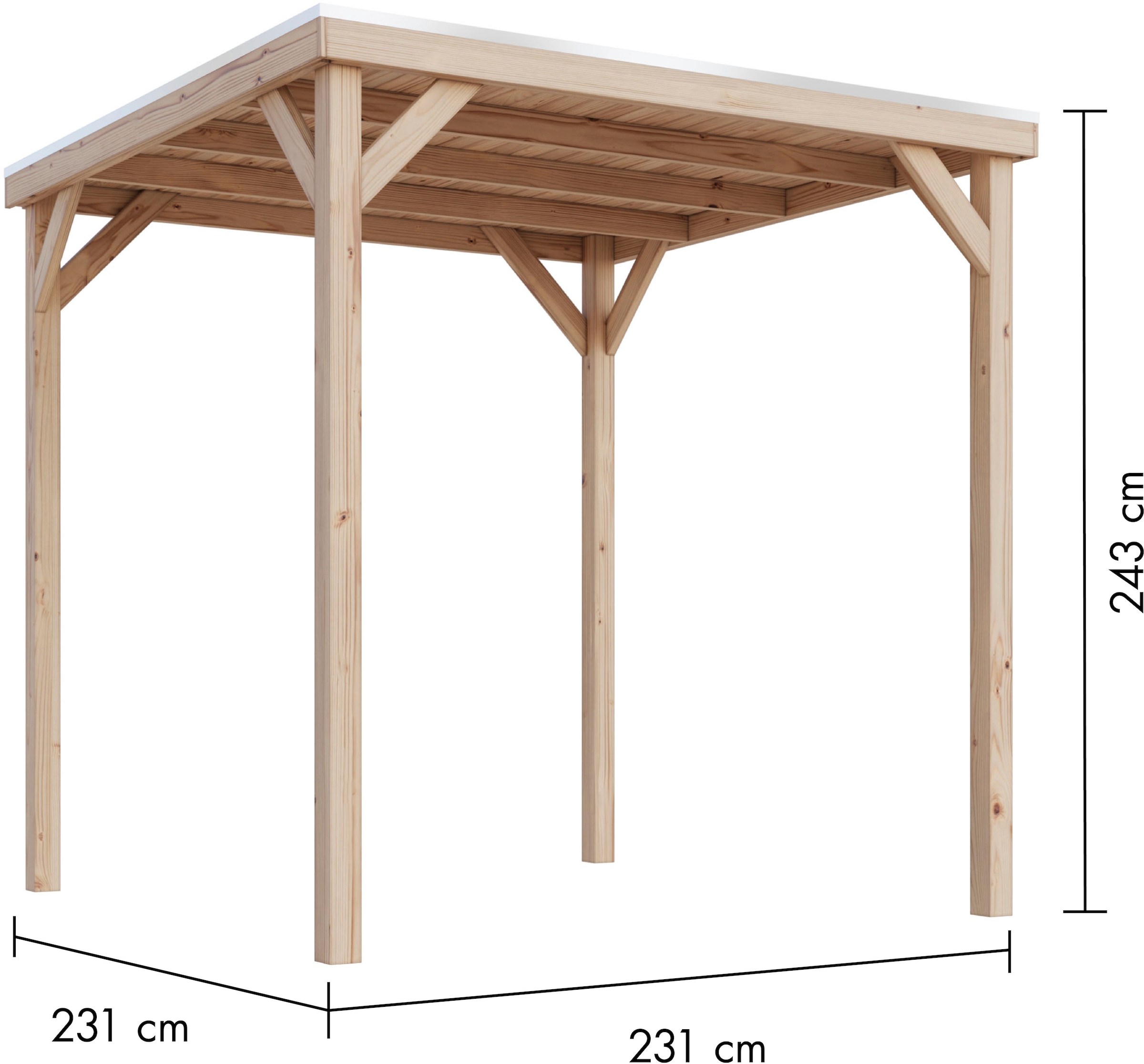 Karibu Holzpavillon »Pergola Quadratus« verschiedene Größen