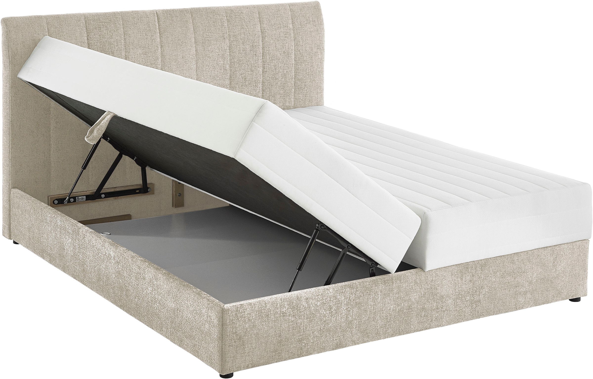 ATLANTIC home collection Boxbett »ALISIA«, mit Taschenfederkern, Bettkasten und Kissenrolle im Originalbezug
