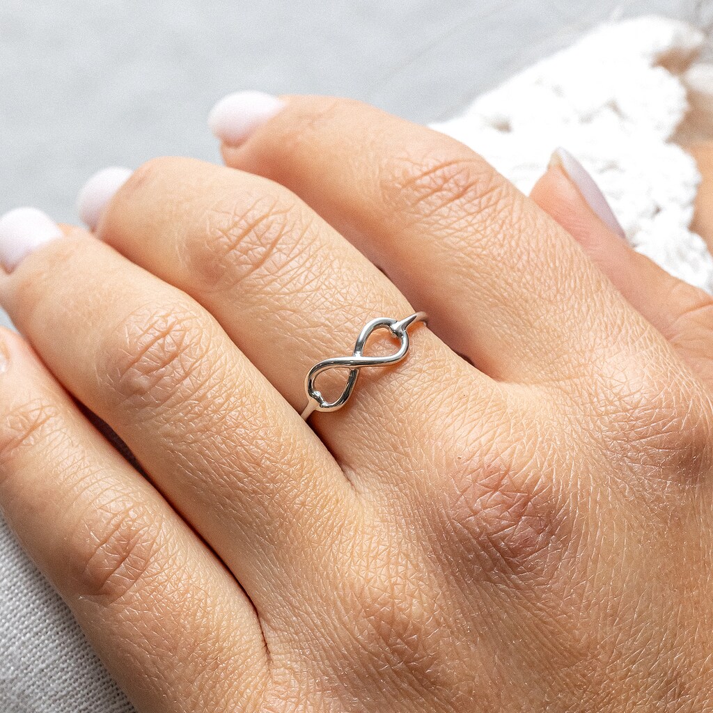 CAÏ Fingerring »925/- Sterling Silber rhodiniert Infinity«