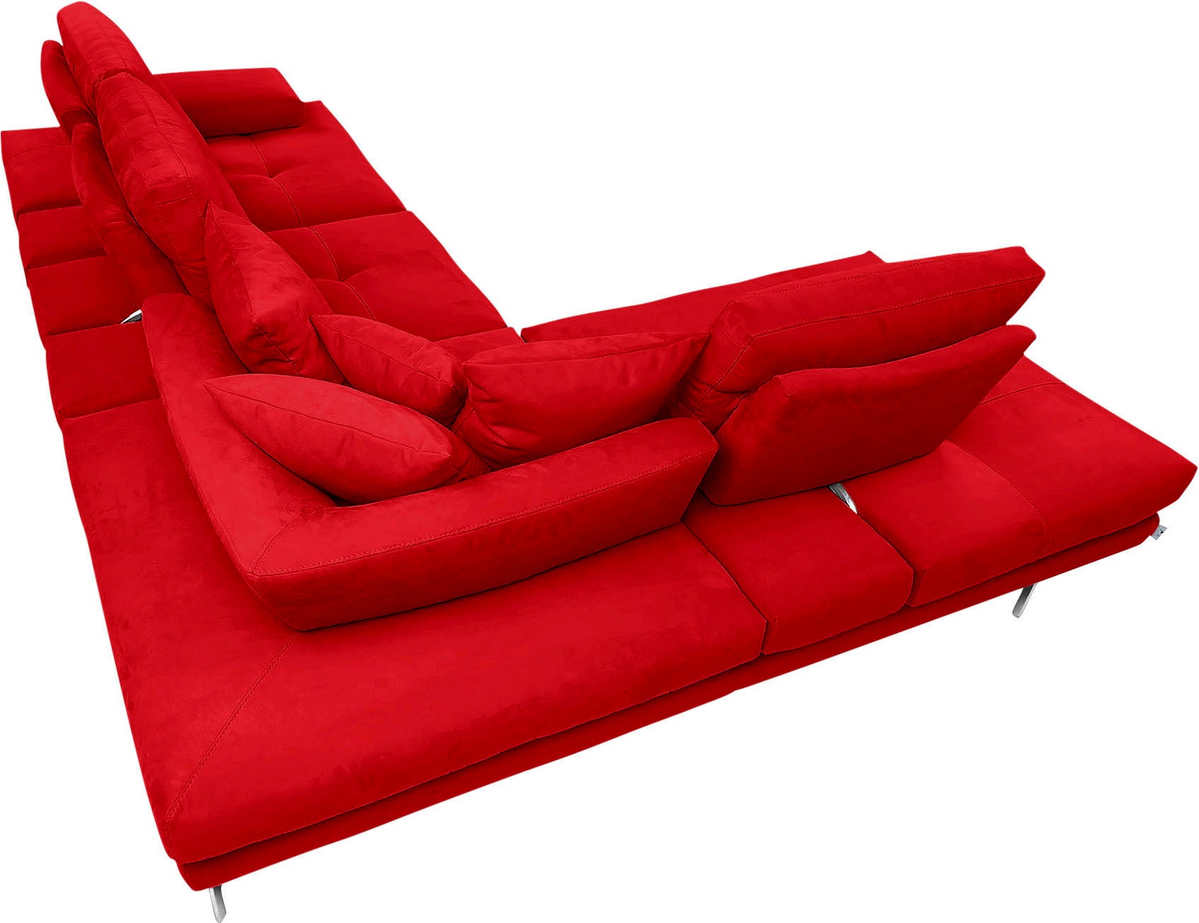 CALIA ITALIA Ecksofa »Toby Wing, L-Form, Designsofa mit sensationellem Sitzkomfort«, Sitztiefenverstell.,wahlw. mit Kissen-Set, Füße chrom glänzend