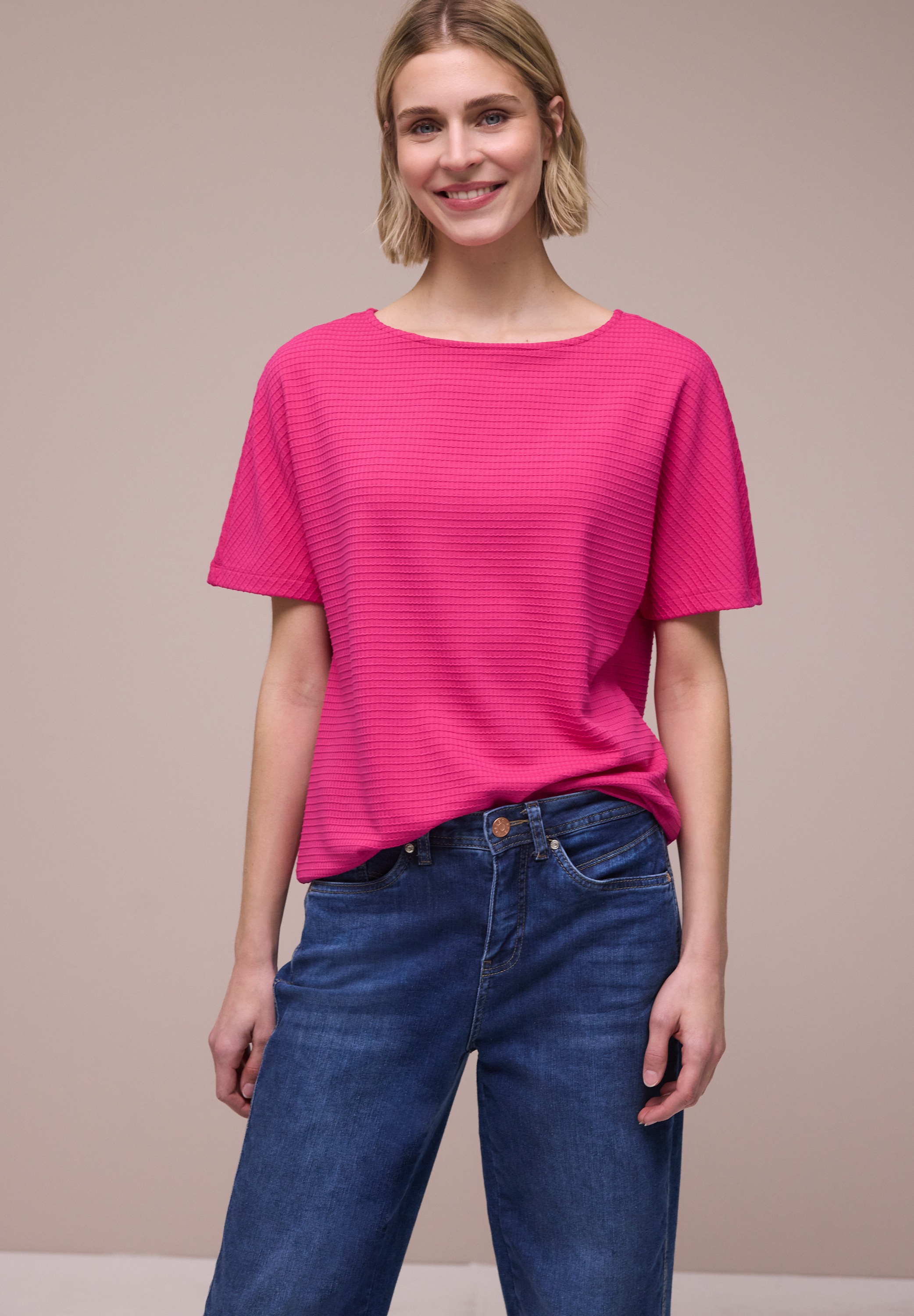 STREET ONE T-Shirt mit U-Boot-Ausschnitt