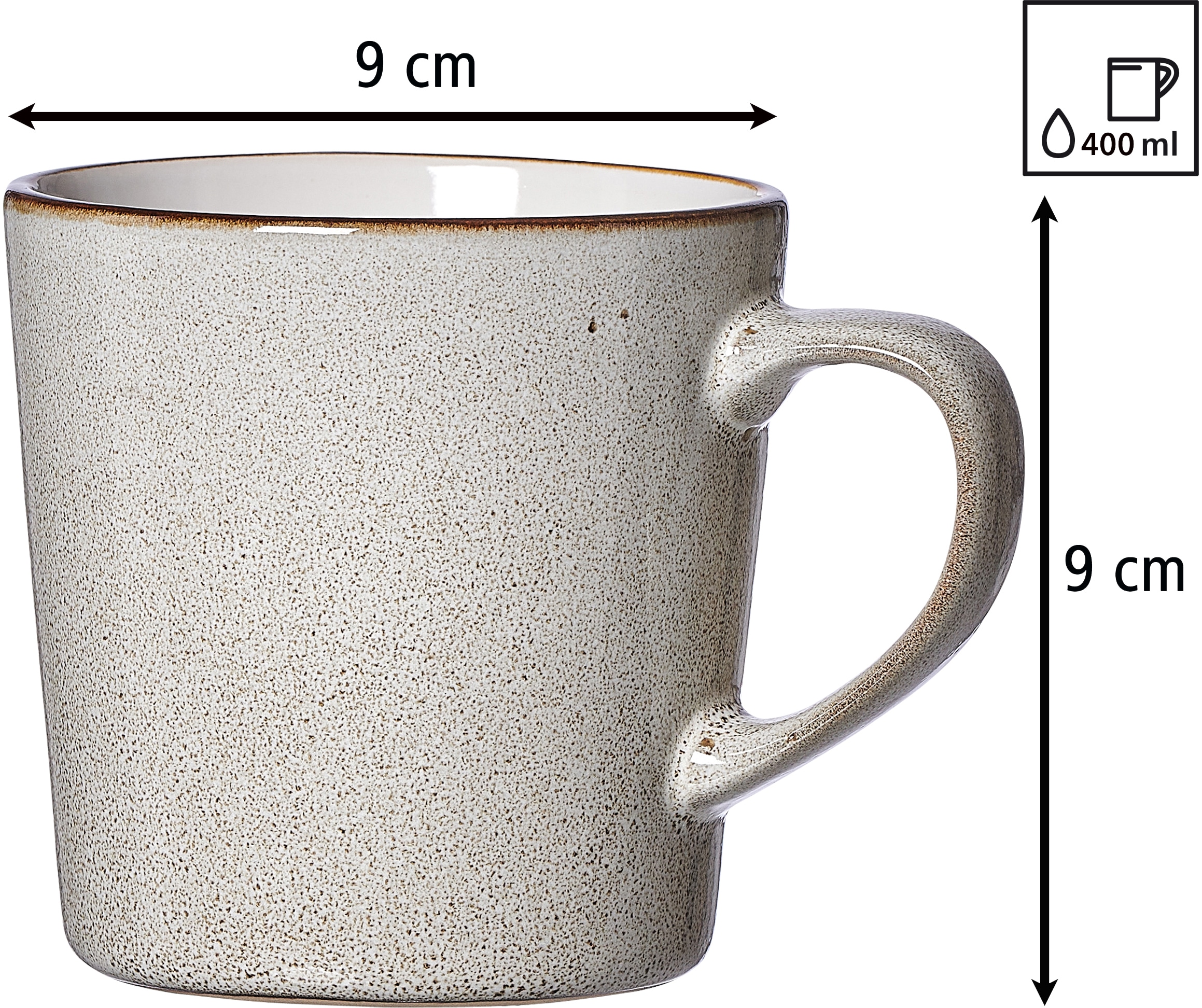 Ritzenhoff & Breker Becher »Visby,«, (Set, 6 tlg., 6 Kaffeebecher (400 ml,  9 cm Durchmesser, 9 cm hoch), Steinzeug, handveredelt, jedes Stück ein  Unikat, 400 ml. 6-teilig kaufen | BAUR
