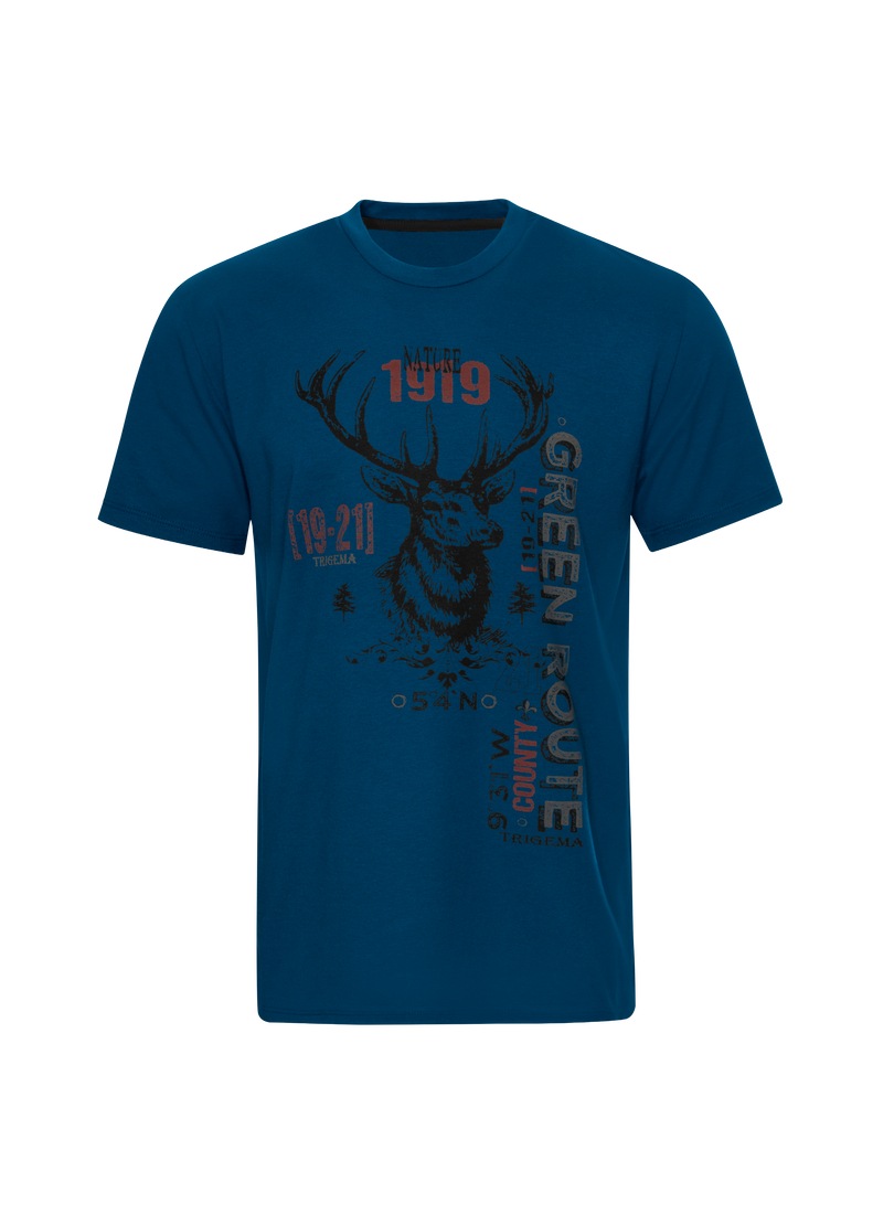 Trigema T-Shirt »TRIGEMA T-Shirt in Öko-Qualität mit Hirsch-Motiv«, (1 tlg.)