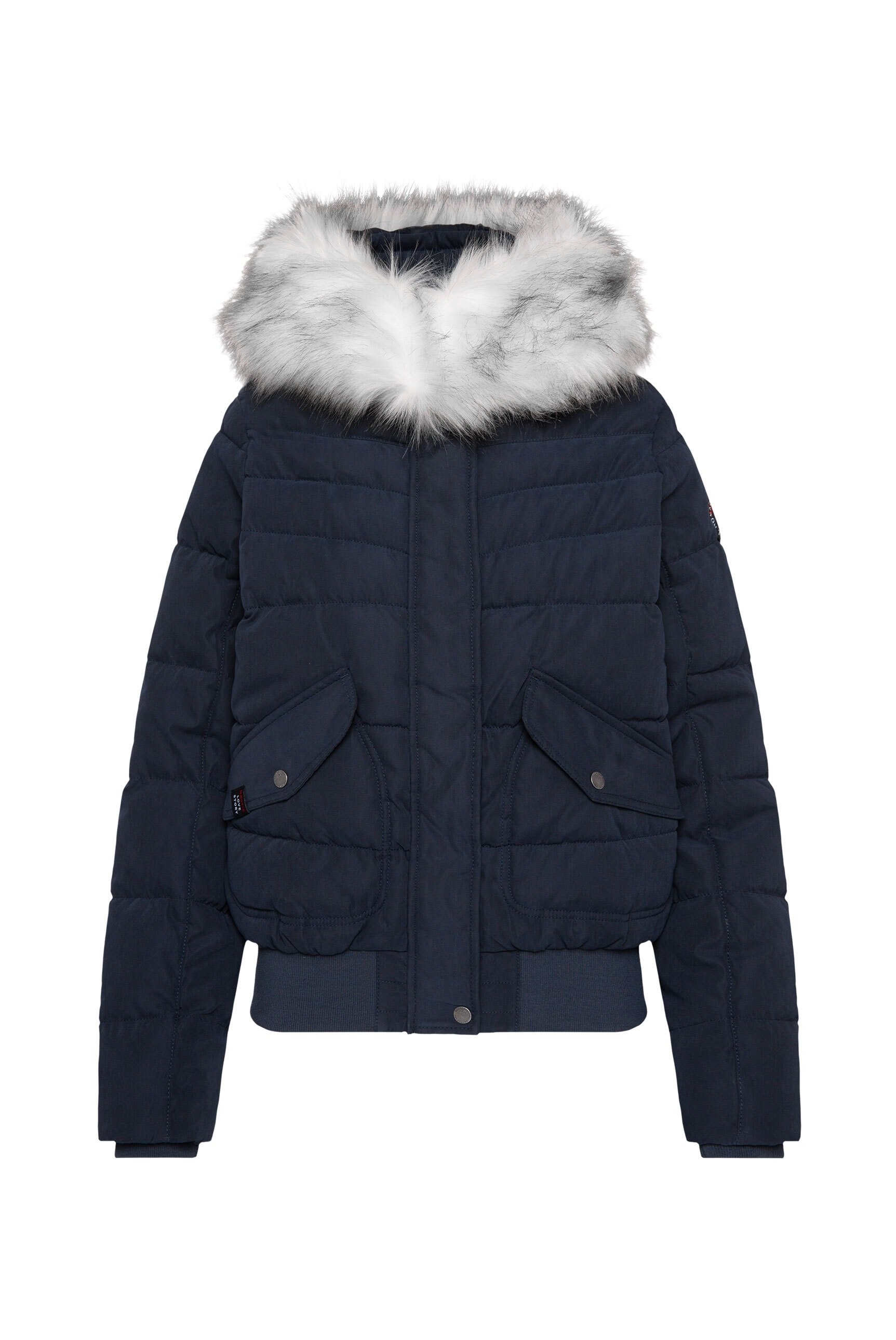 SOCCX Winterjacke mit Kapuze mit abnehmbarem Kunstfellbesatz