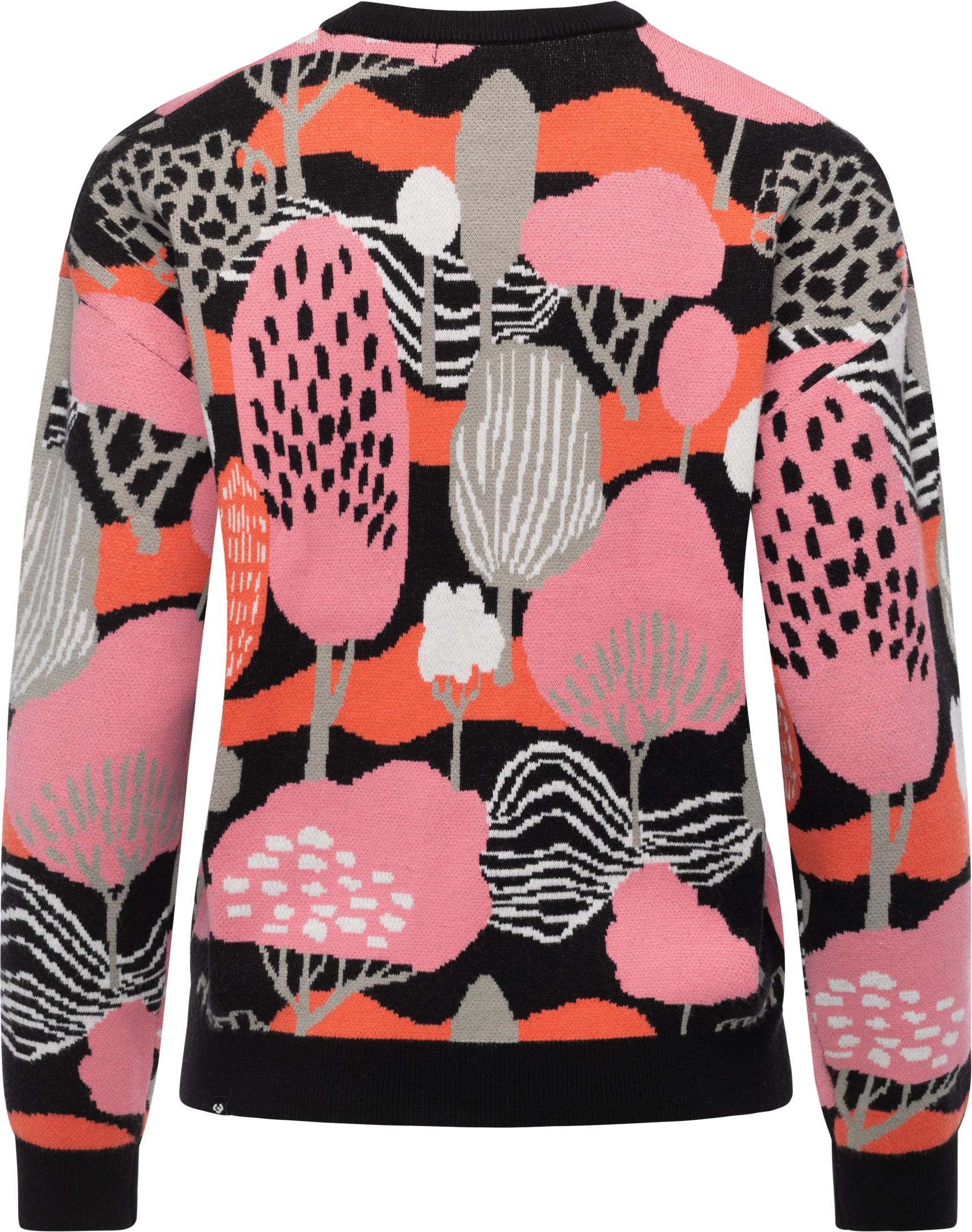 Rundhalspullover RAGWEAR "Treenara", Damen, Gr. XXL (44), schwarz, Material: 50% Viskose, 28% Polyester, 22% Nylon, gerade hüftbedeckend, Rundhals, Ärmel ohne Ärmelschlitz Strickbündchen, Pullover Rundhalspullover, Pullover in modischem Print 2