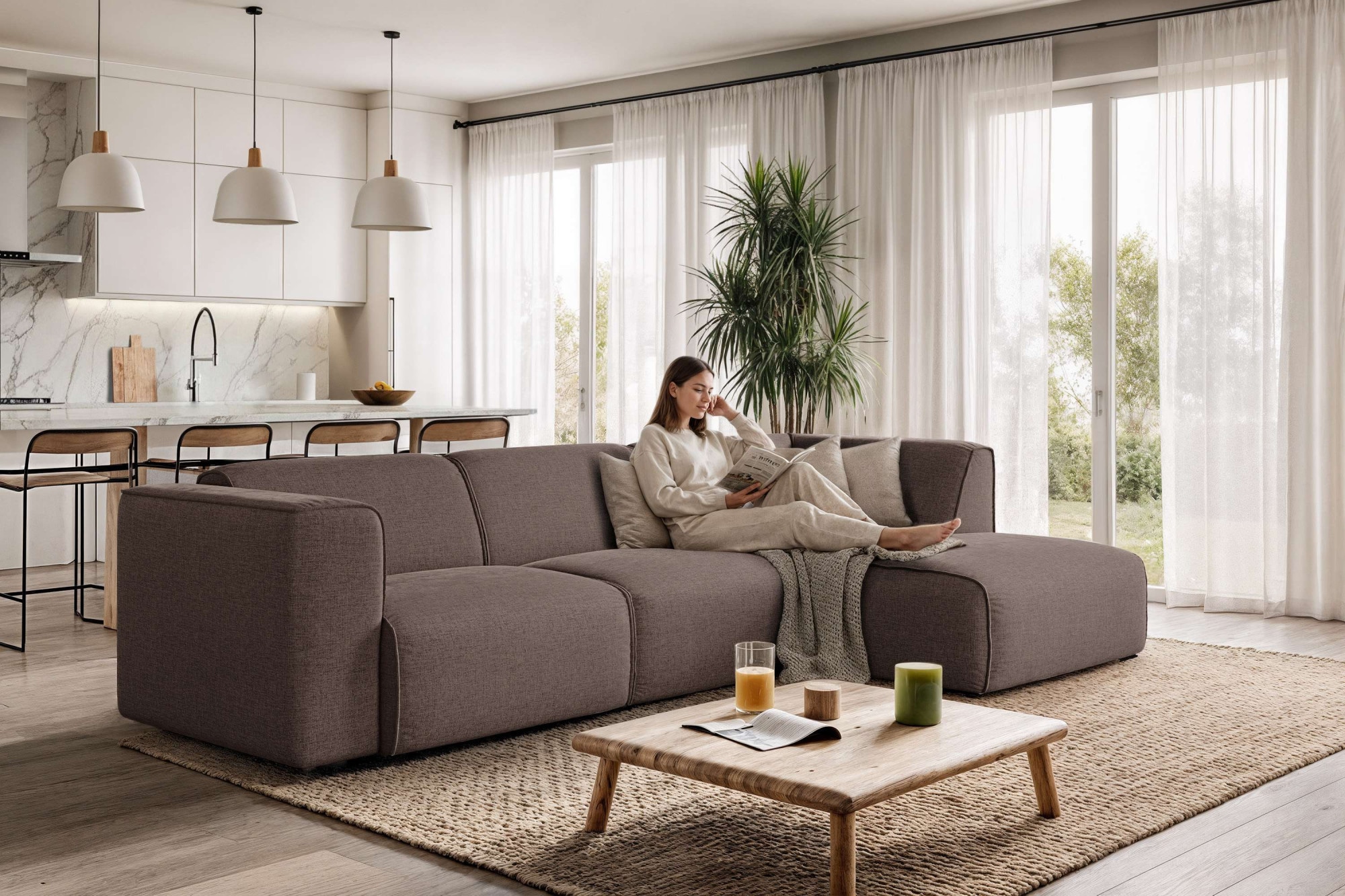 OTTO home Ecksofa "Merid L-Form, B: 295 cm - OTTO. Verlässliche Qualität." jederzeit durch Module erweiterbar