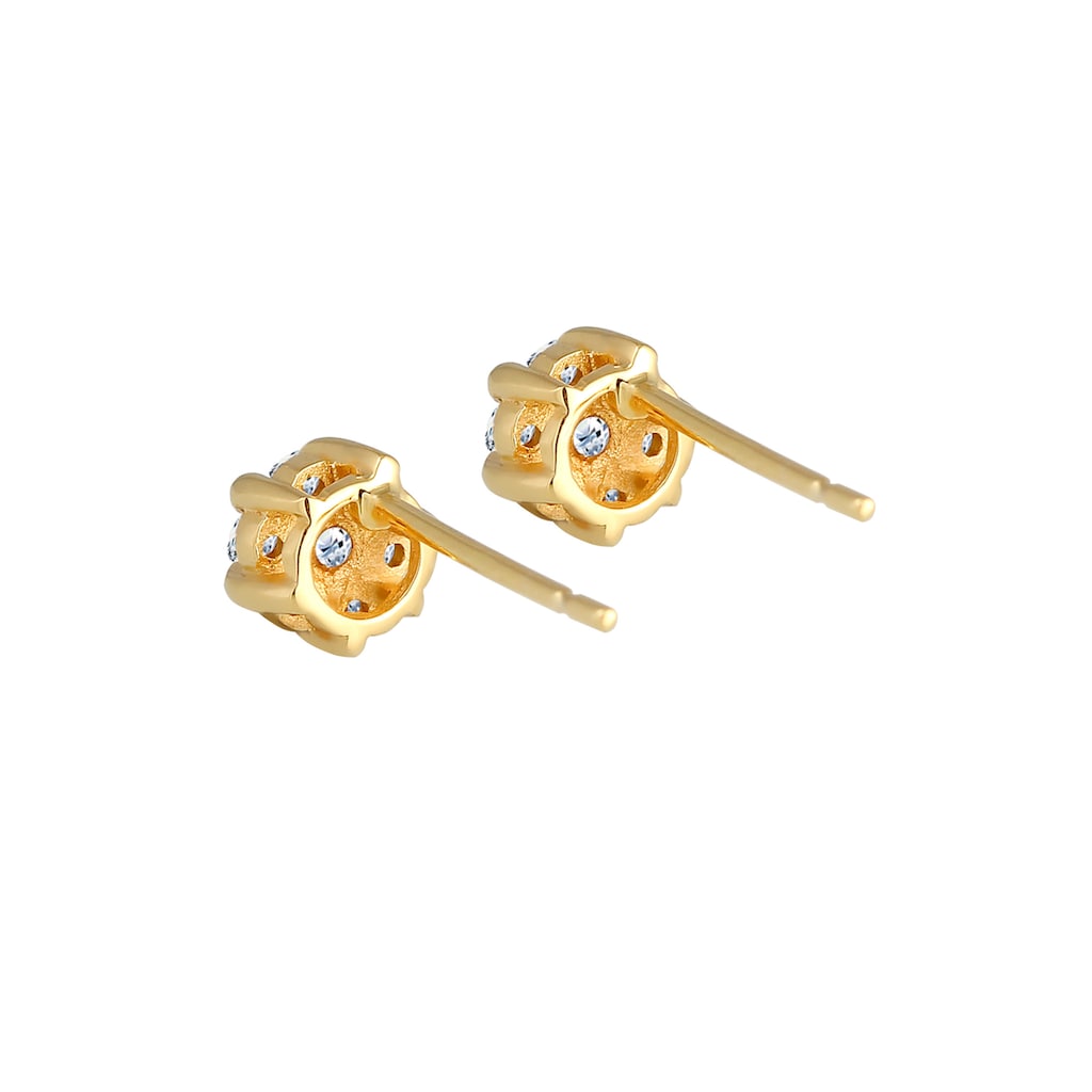 Elli DIAMONDS Paar Ohrstecker »Blume Diamant (0.24 ct.) 585 Gelbgold«