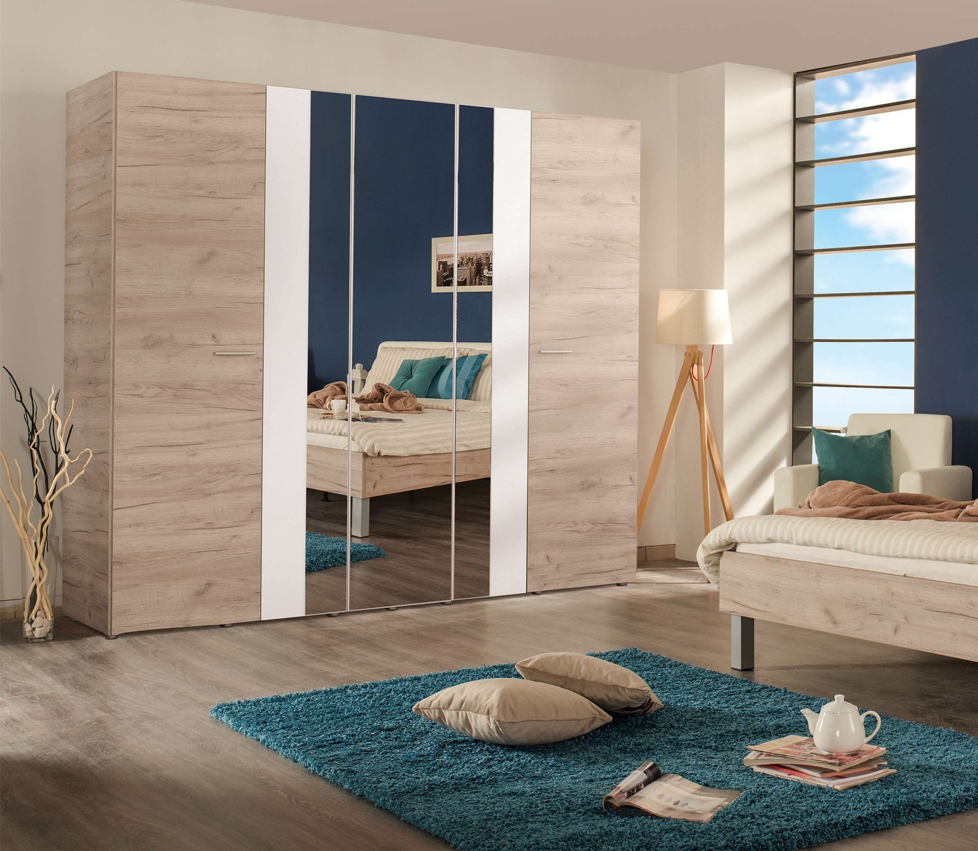 Home affaire Kleiderschrank »Dante Garderobenschrank, Stauraumschrank, Drehtürenschrank, Schrank«