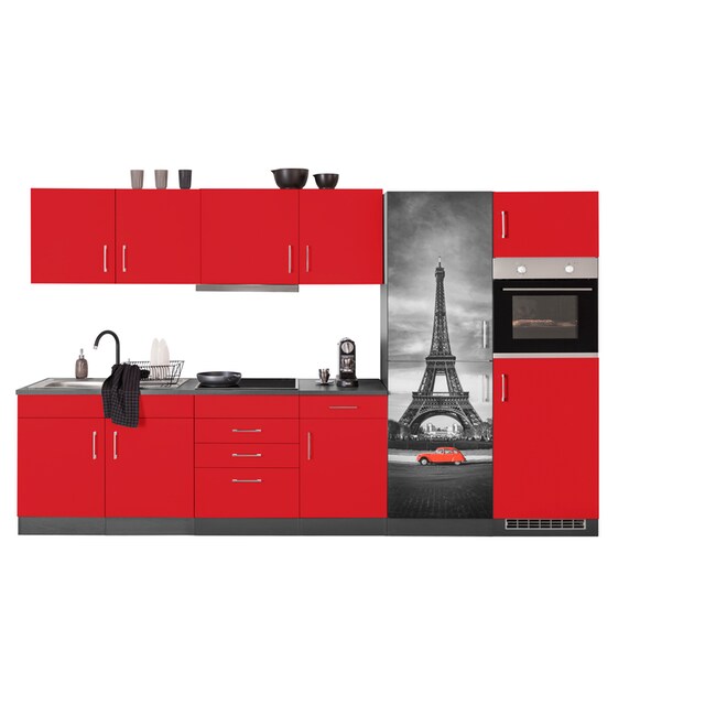 HELD MÖBEL Küchenzeile »Paris«, mit E-Geräten, Breite 330 cm, wahlweise mit  Induktionskochfeld kaufen | BAUR
