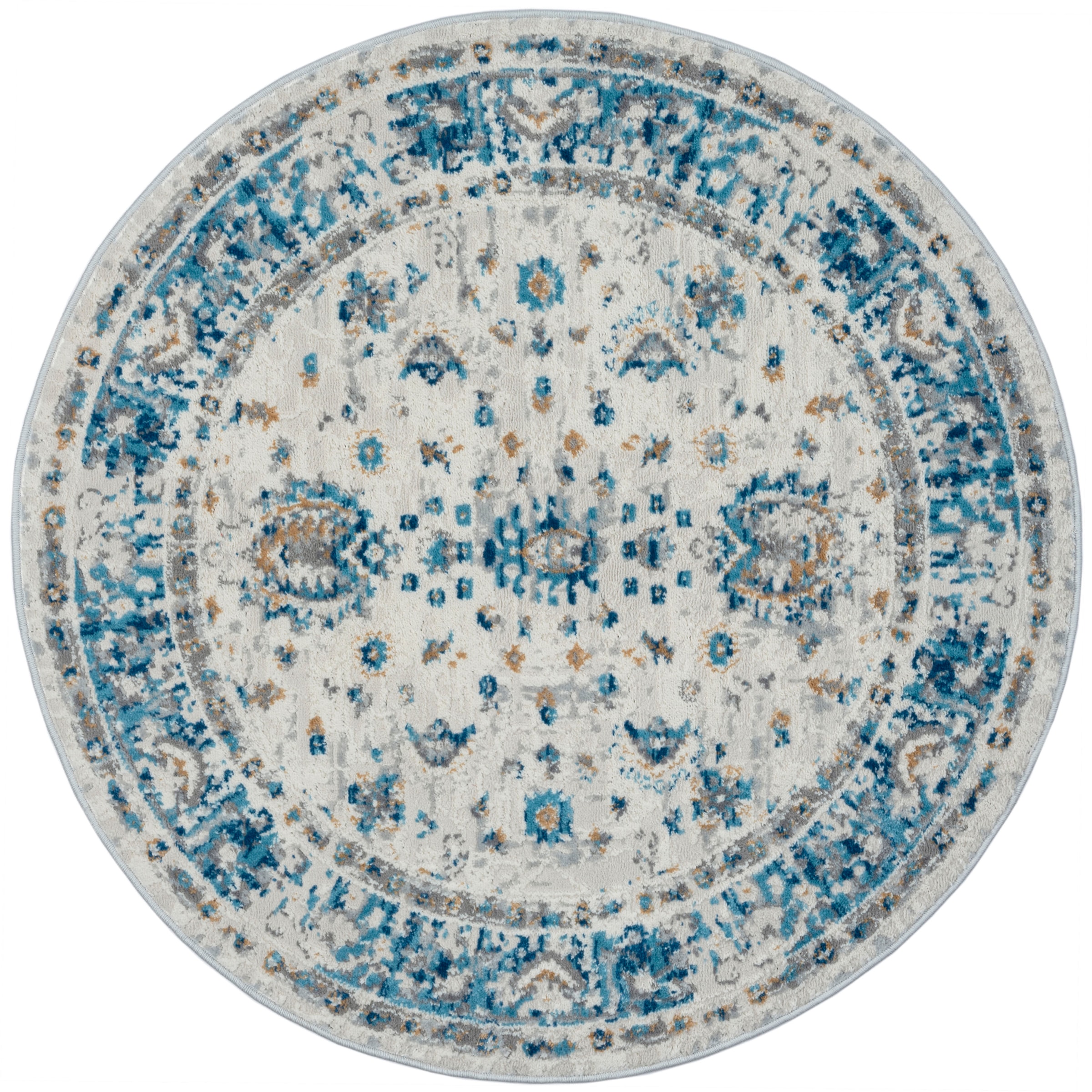 Myflair Möbel & Accessoires Teppich »My Heriz«, rund, 8 mm Höhe, Kurzflor, klassisches Orient Design, besonders weich durch Microfaser