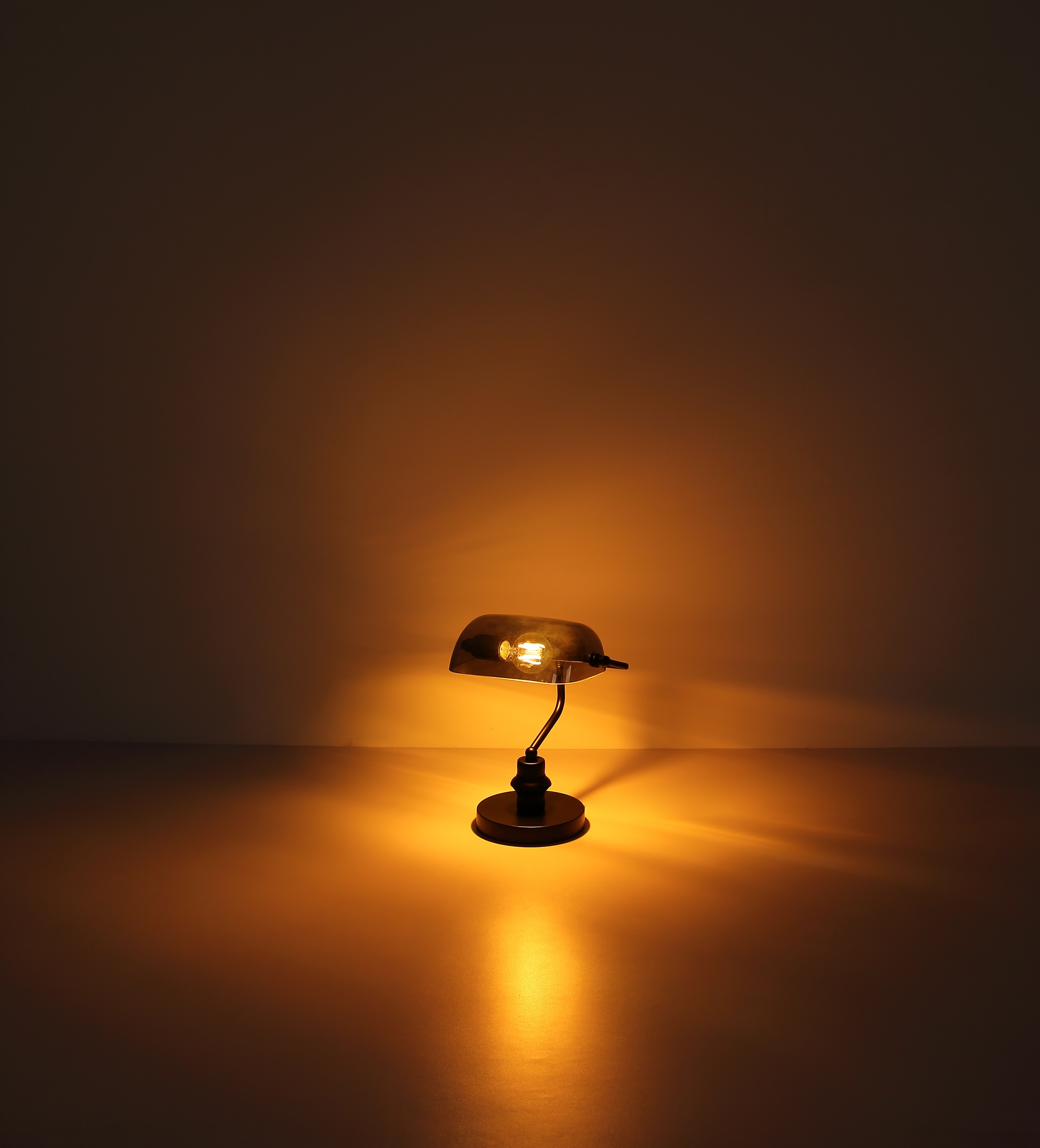GLOBO LIGHTING LED Tischleuchte »ANTIQUE«, 1 flammig, Leuchtmittel E27 | ohne Leuchtmittel, Bankerleuchte Bankerlampe