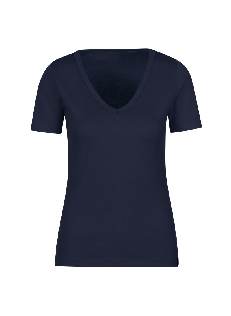 Trigema T-Shirt »TRIGEMA V-Shirt aus Baumwolle/Elastan«, (1 tlg.)
