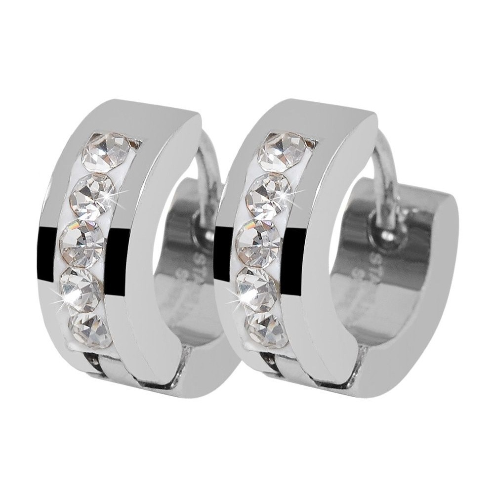 Adelia´s Klappcreolen "Damen Ohrringe – Klappcreole aus Edelstahl mit Stras günstig online kaufen