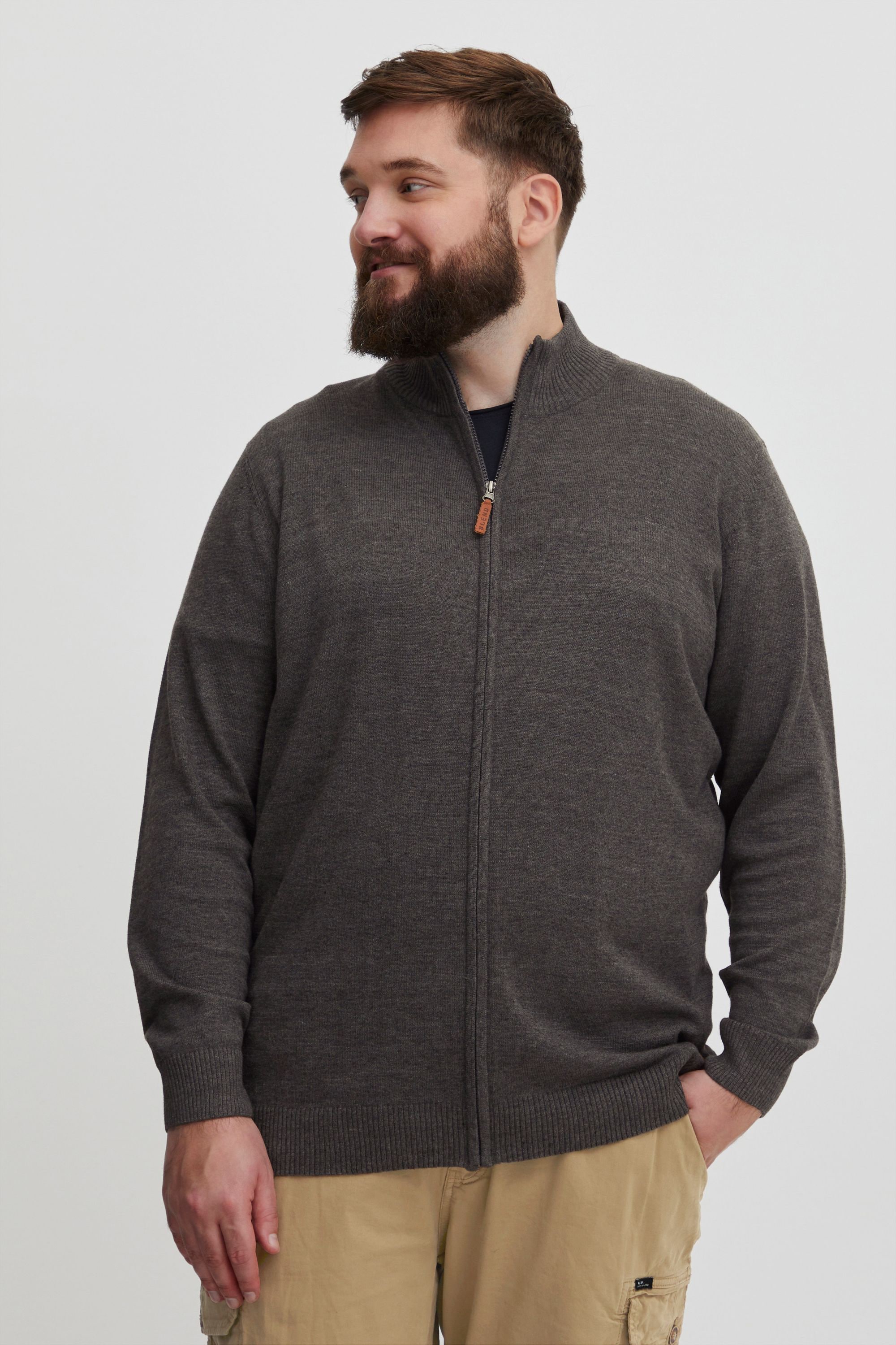 Blend Strickjacke "BHNorman Big & Tall" Feinstrick Zip-Jacke in großen Größ günstig online kaufen