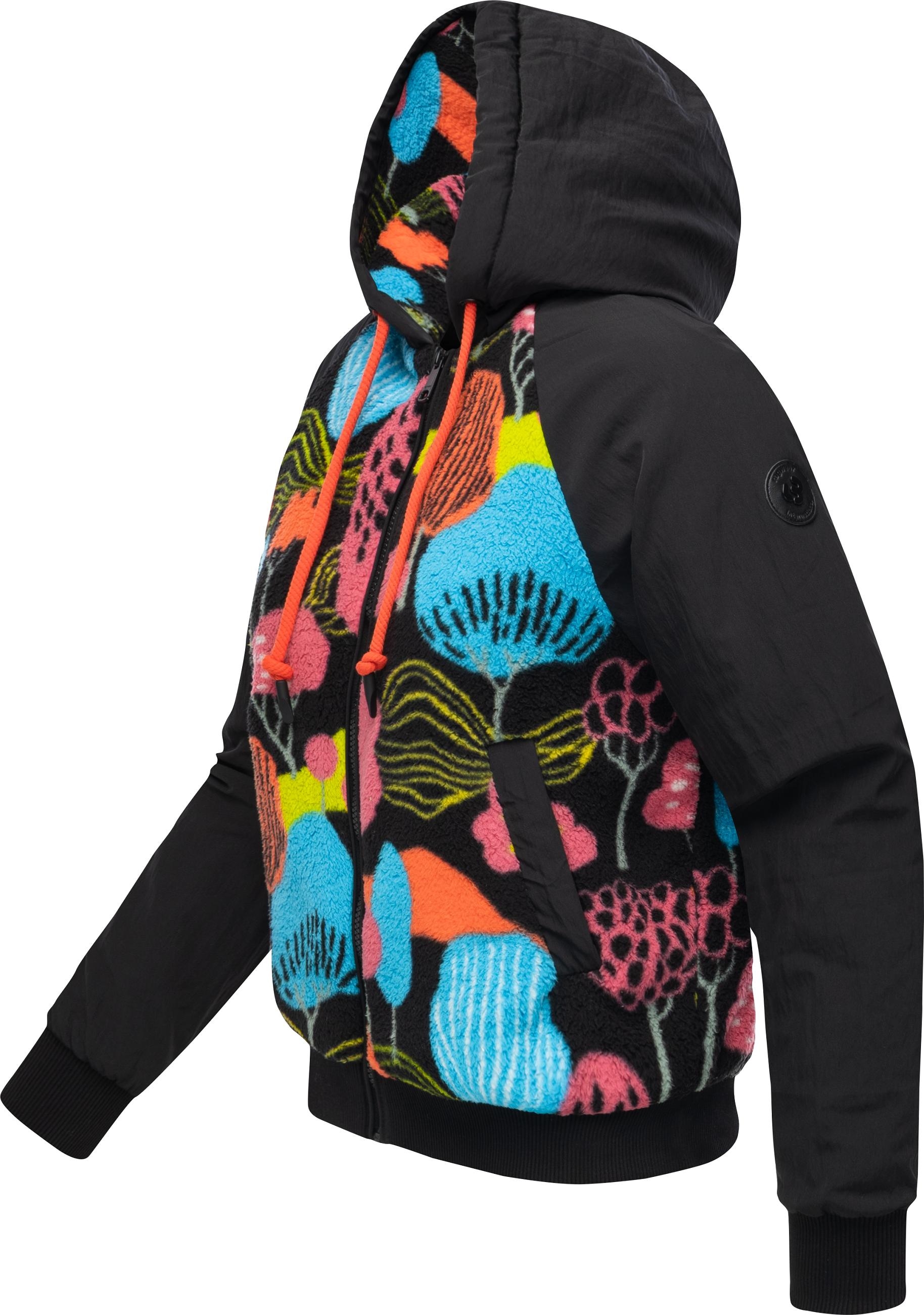 Ragwear Plüschjacke »Talianita Print YOUMODO« mit Kapuze Leicht gefütterte Teddyjacke mit Kapuze