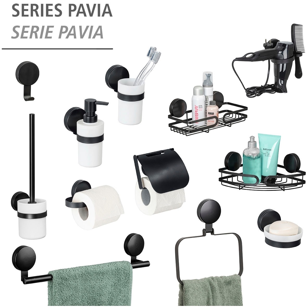 WENKO Haartrocknerhalter »Static-Loc® Plus Pavia«, Befestigen ohne Bohren