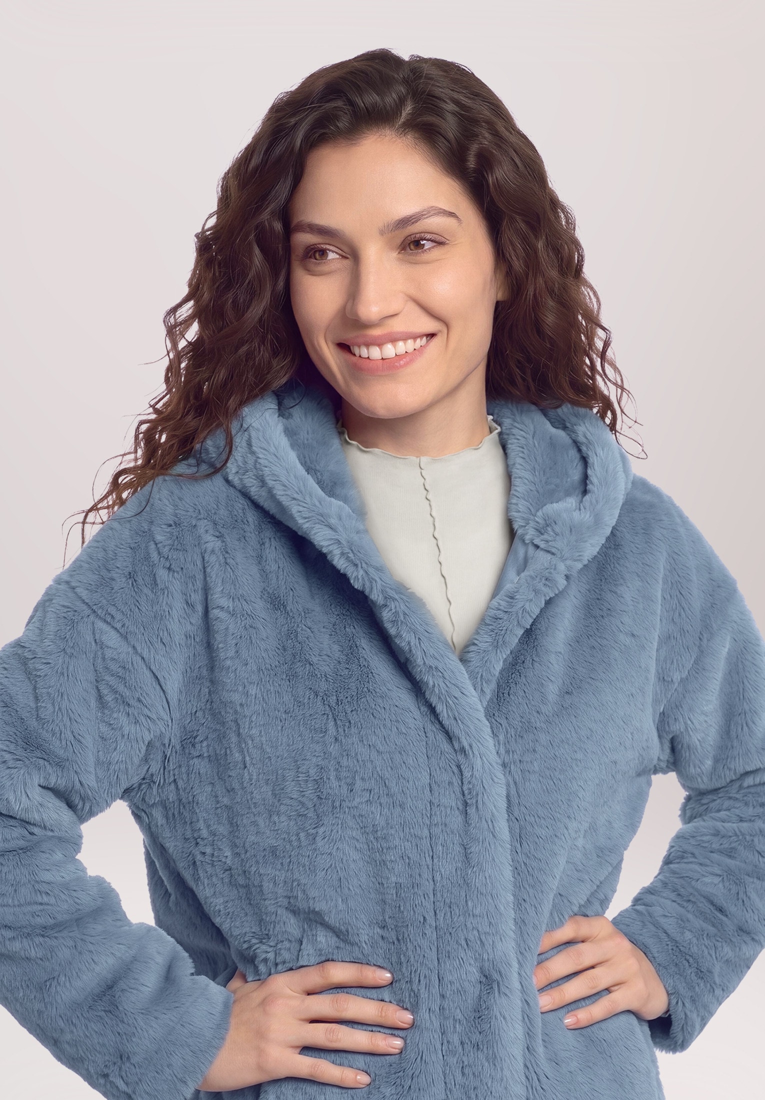 Cartoon Fellimitatjacke »Damen mit Kapuze« mit Kapuze